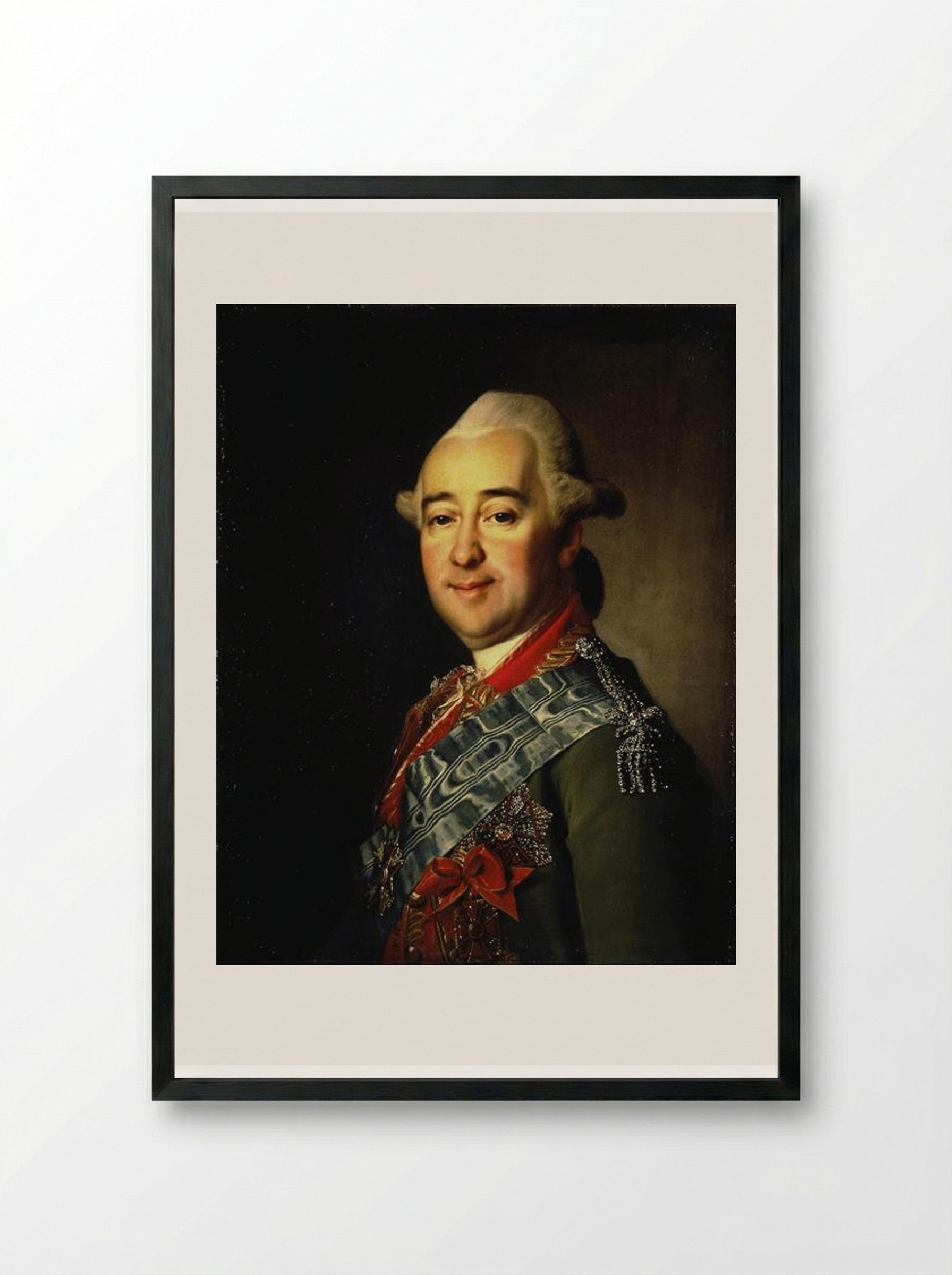 Portrait of General Mikhail Krechetnikov - Dmitry Levitzky - Framed Print Black