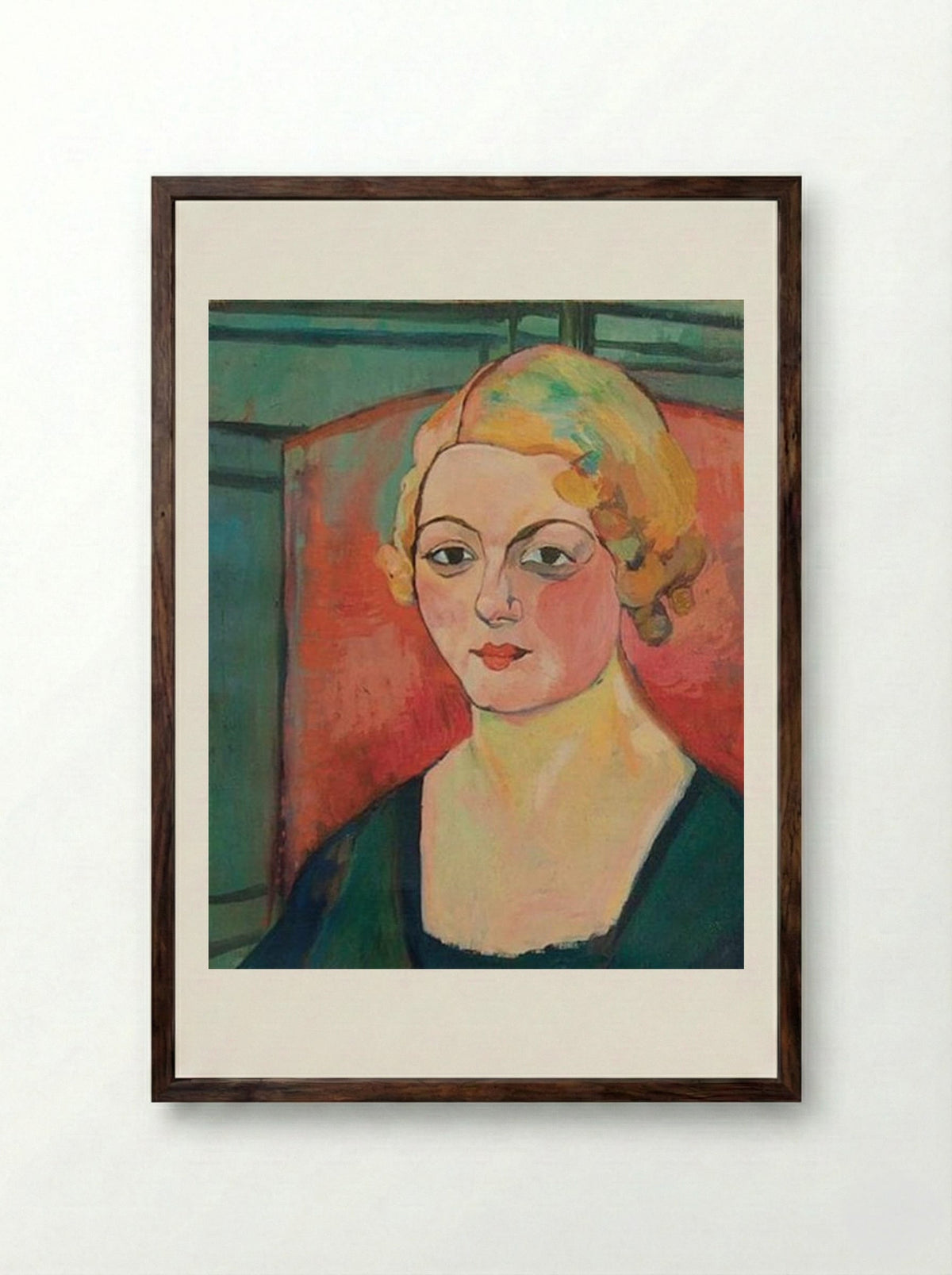 Portrait of Geneviève Camax-Zoegger - Suzanne Valadon - Framed Print Dark Wood