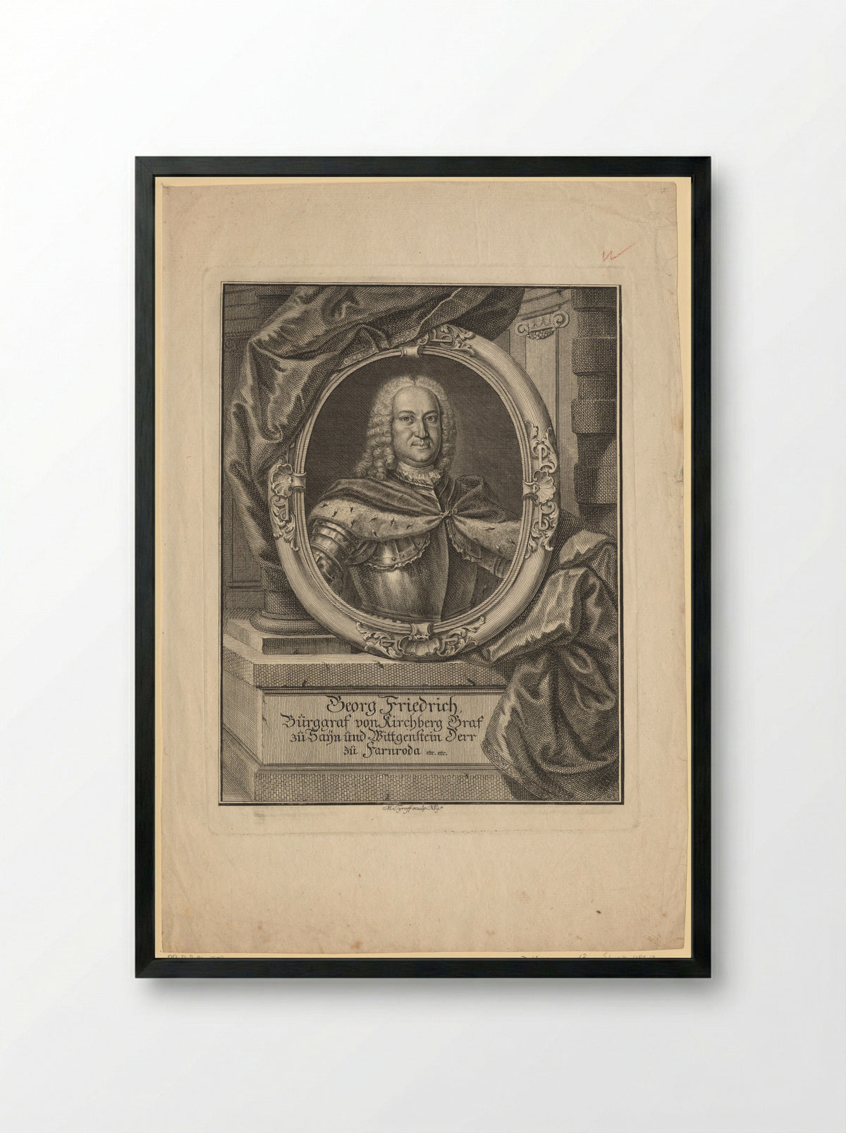 Portrait of Georg Friedrich, Burggraf von Kirchberg - Martin Tyroff - Framed Print Black
