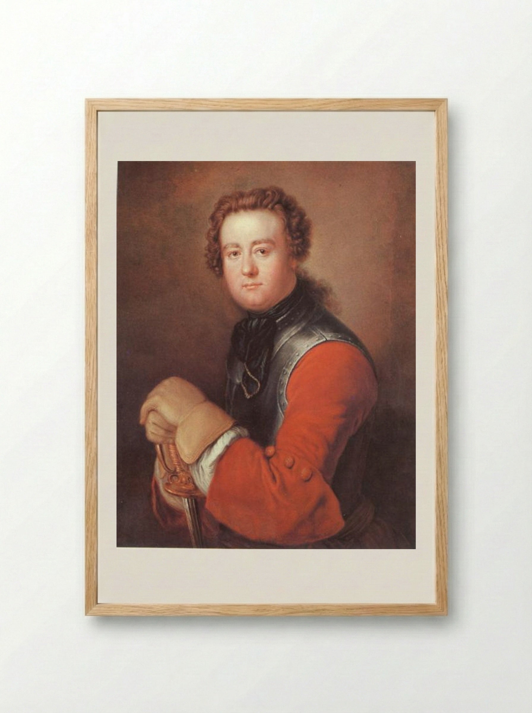 Portrait of Georg Wenzeslaus von Knobelsdorff - Antoine Pesne - Framed Print Wood