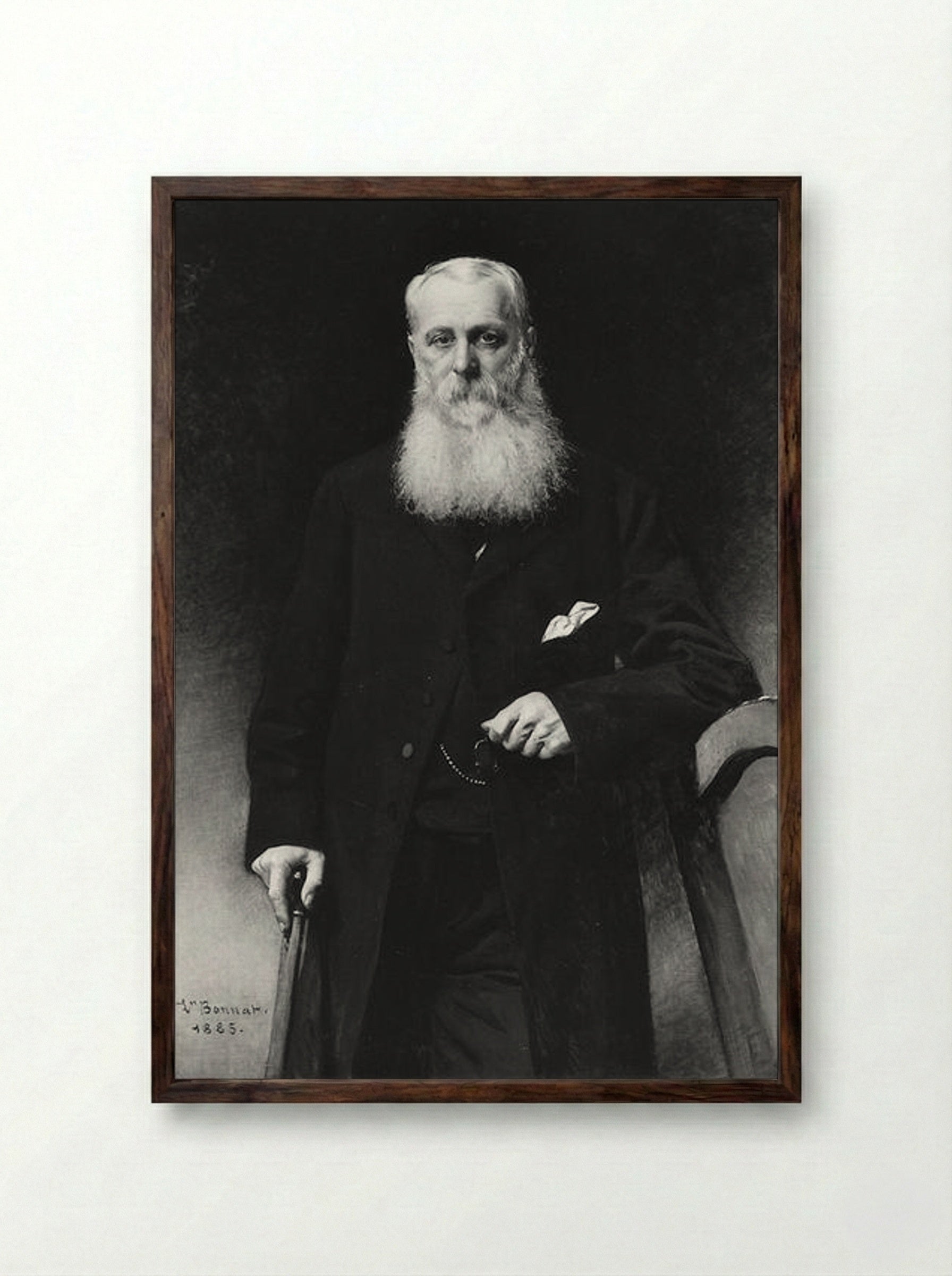 Portrait of George Aloysius Lucas - Léon Bonnat - Framed Print Dark Wood