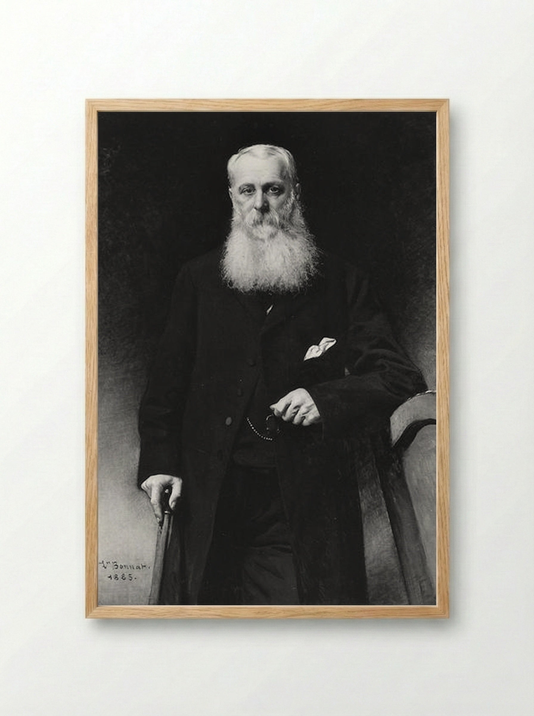Portrait of George Aloysius Lucas - Léon Bonnat - Framed Print Wood