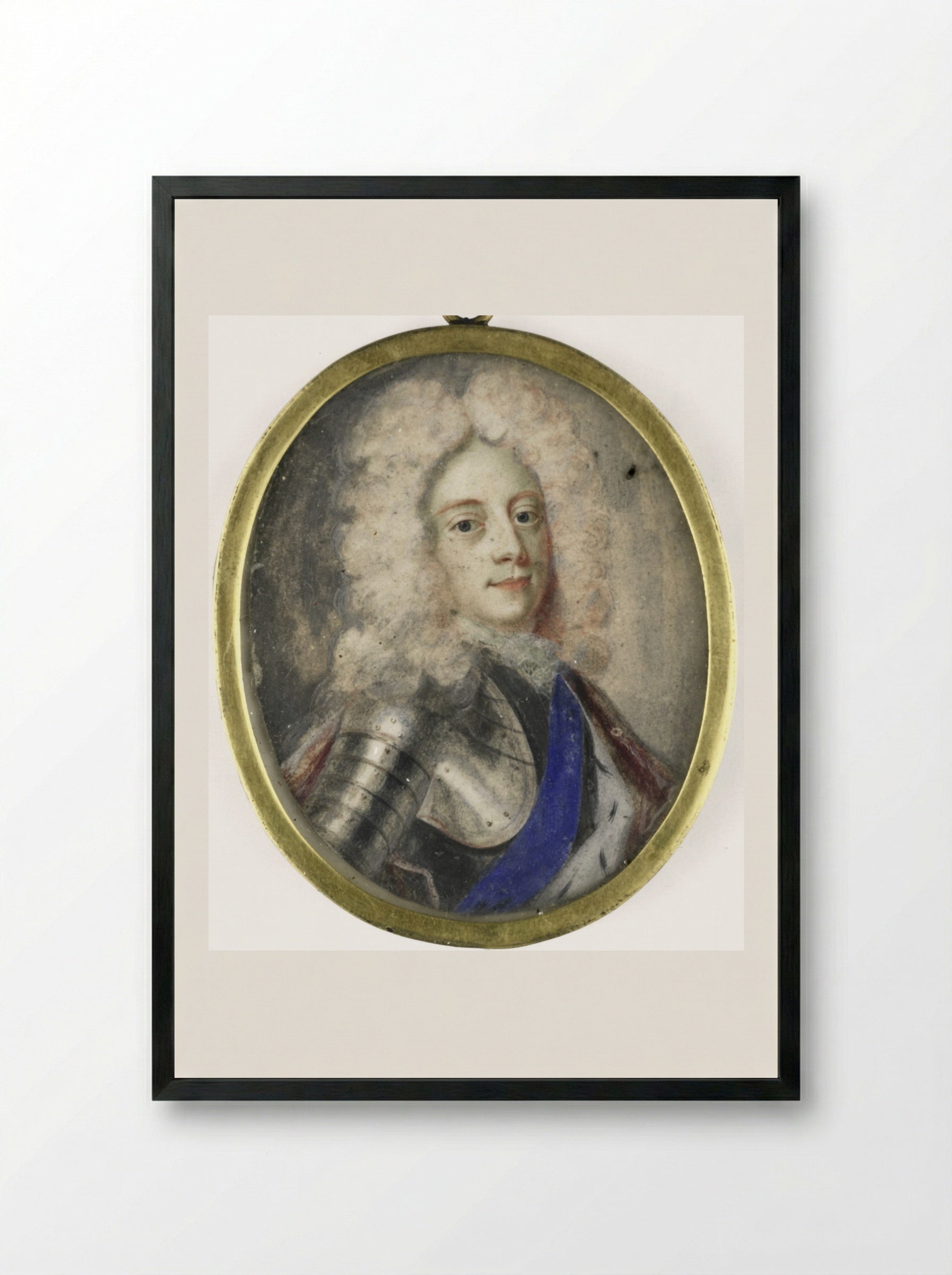 Portrait of George II - Benjamin Arlaud - Framed Print Black