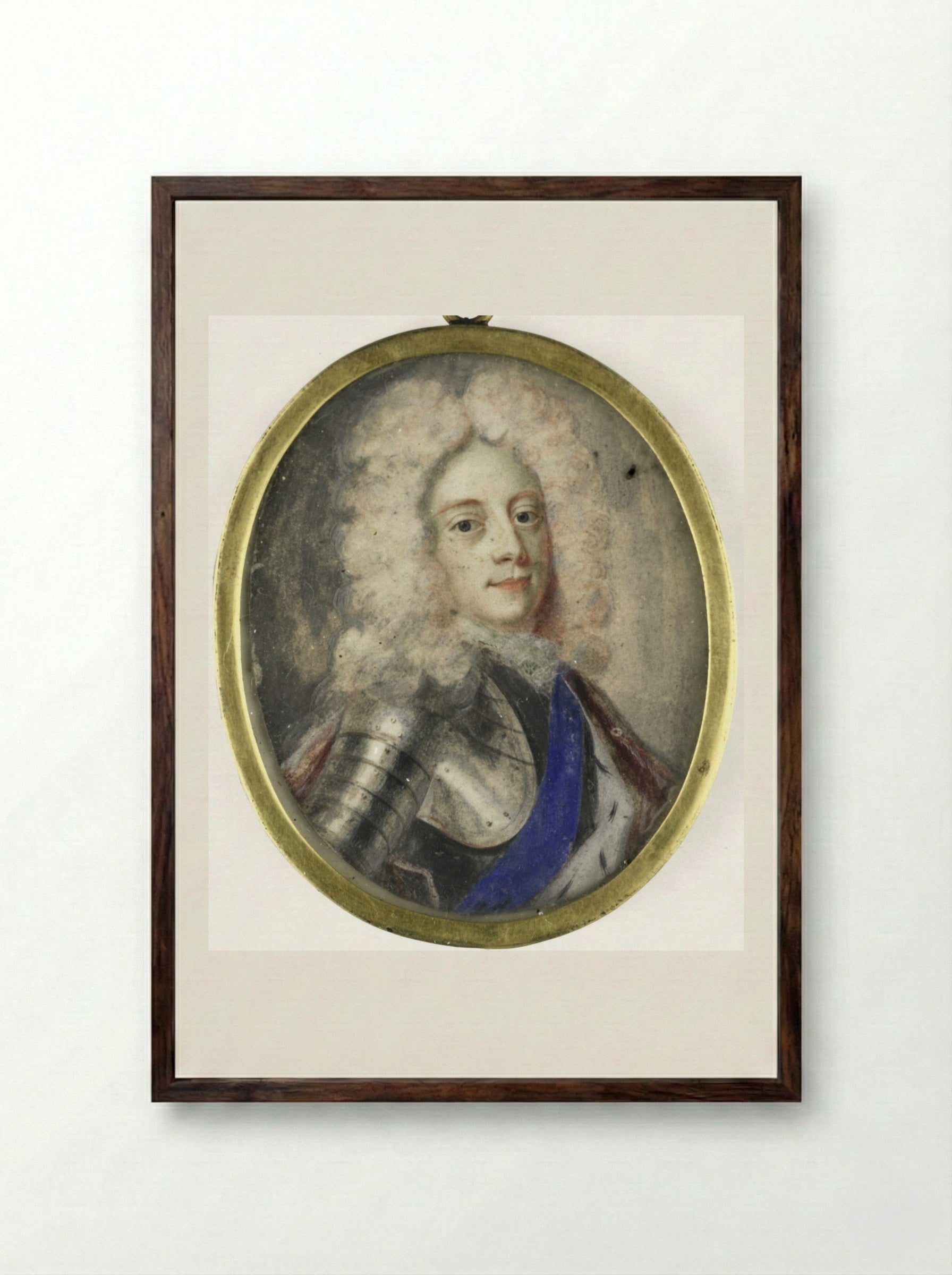 Portrait of George II - Benjamin Arlaud - Framed Print Dark Wood