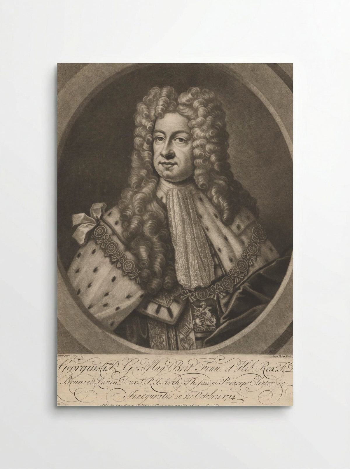 Portrait of George I - John Faber (I) - Poster