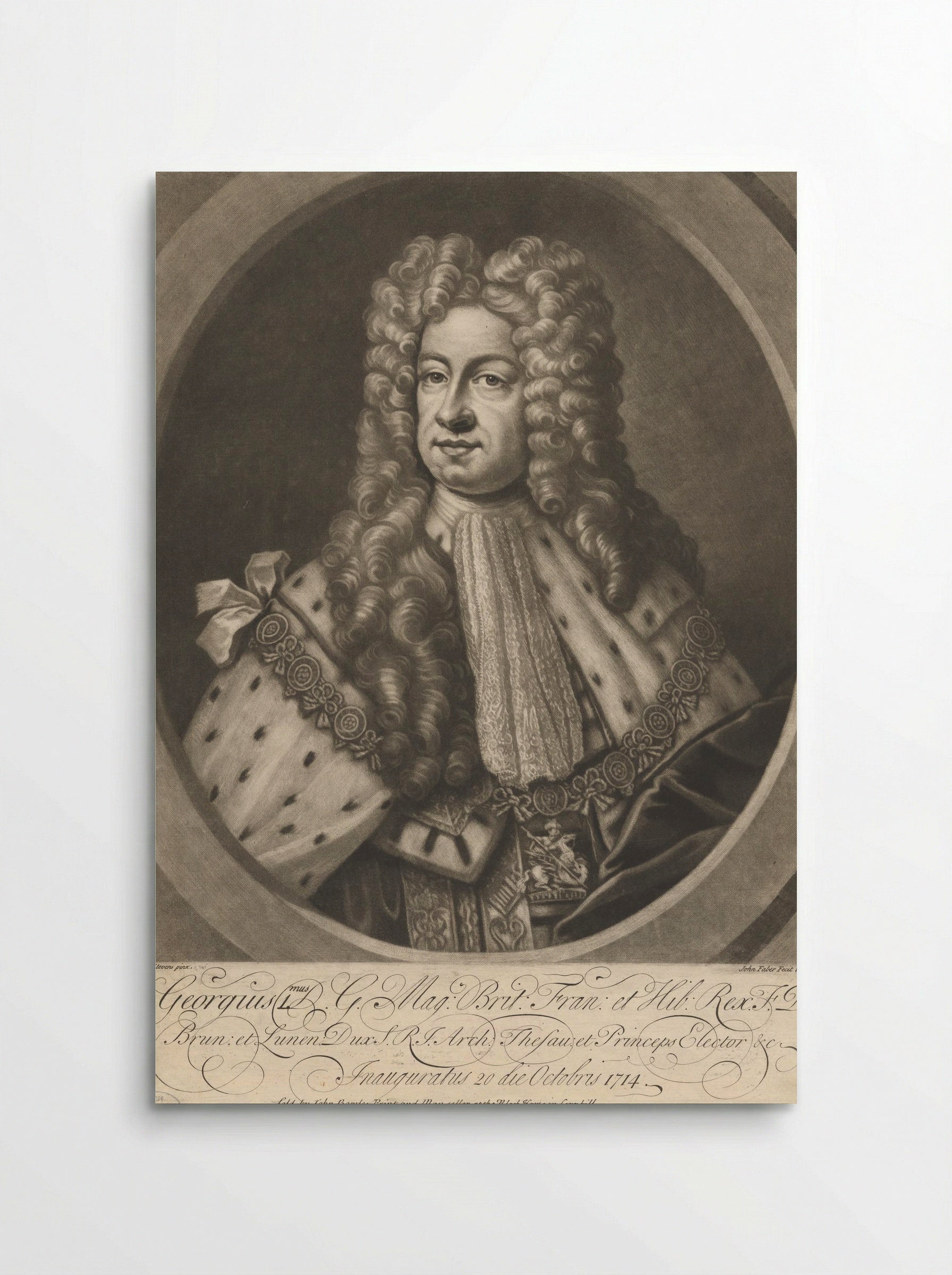 Portrait of George I - John Faber (I) - Poster
