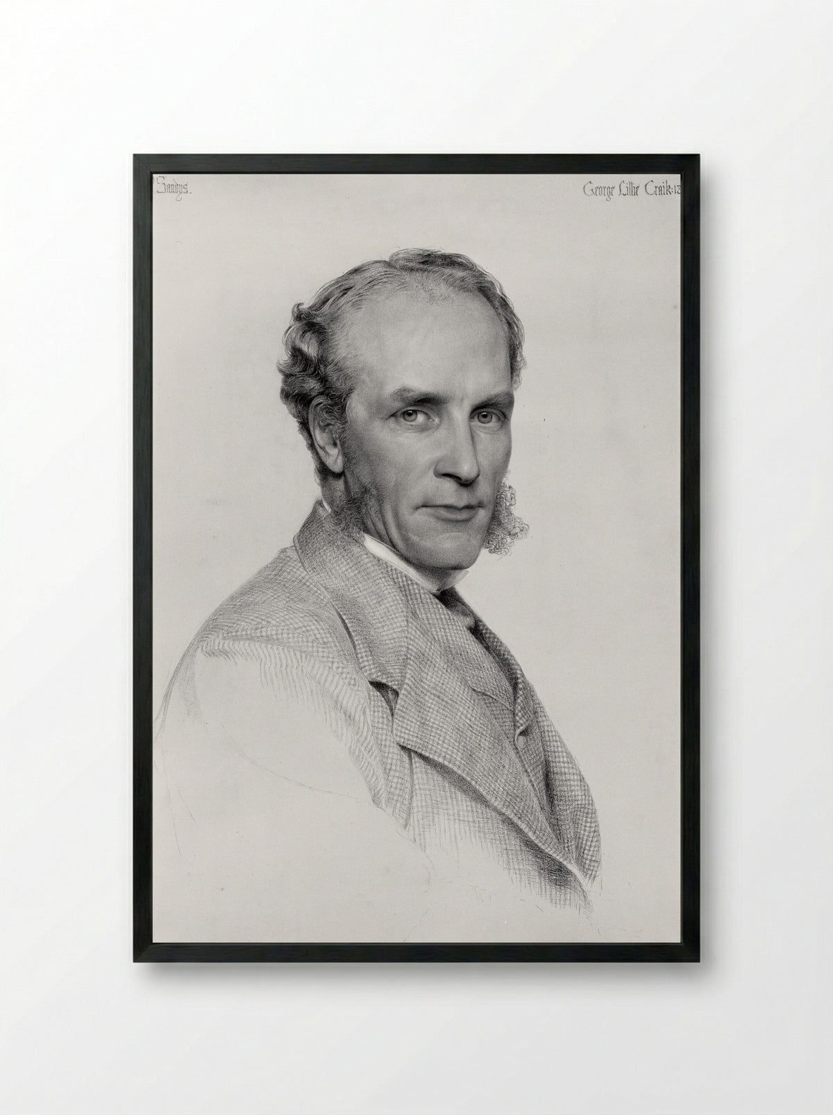 Portrait of George Lillie Craik - Frederick Sandys - Framed Print Black