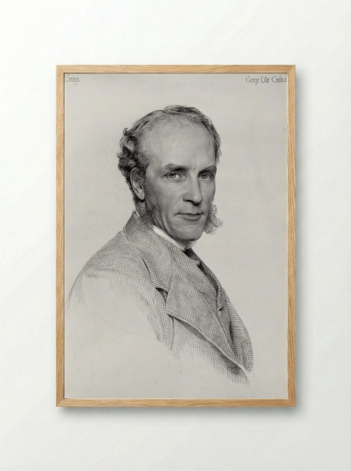 Portrait of George Lillie Craik - Frederick Sandys - Framed Print Wood