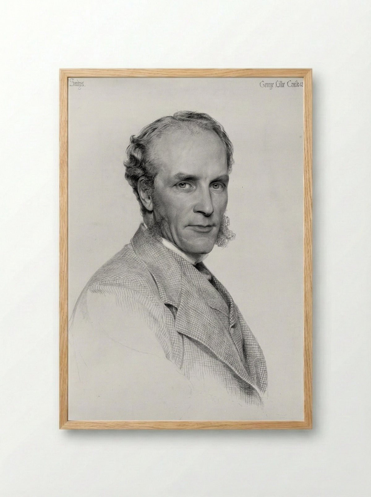 Portrait of George Lillie Craik - Frederick Sandys - Framed Print Wood