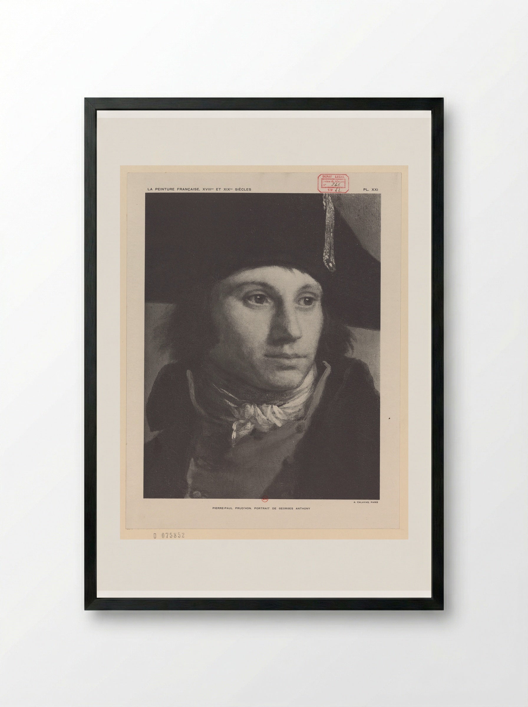 Portrait of Georges Anthony - Pierre-Paul Prud'hon - Framed Print Black