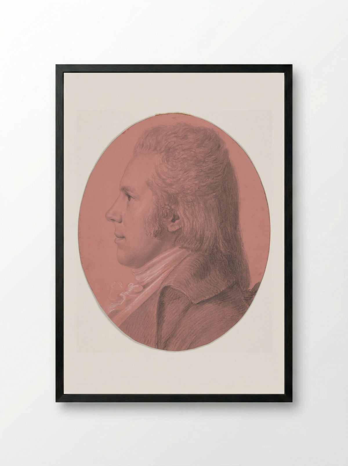 Portrait of Georges Arnold Fitzwilliam - Charles Balthazar Julien Fevret de Saint-Mémin - Framed Print Black
