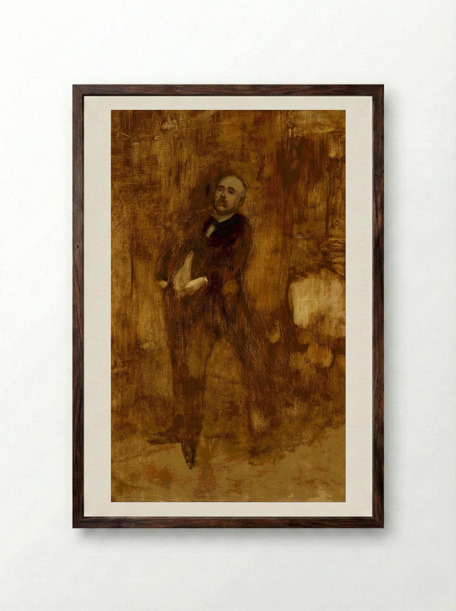 Portrait of Georges Clemenceau - Eugène Carrière - Framed Print Dark Wood