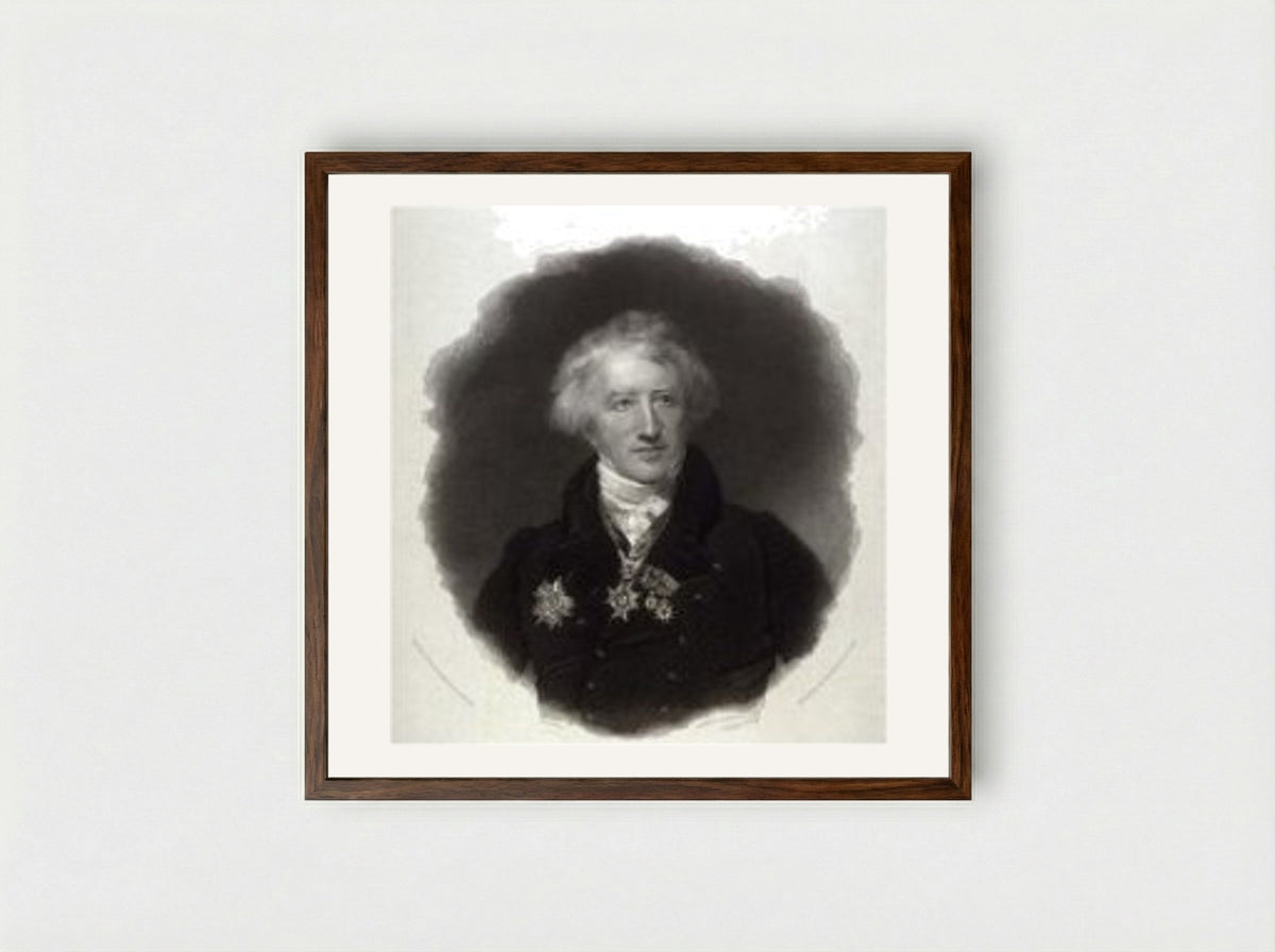 Portrait of Georges Cuvier - George Thomas Doo - Framed Print Dark Wood
