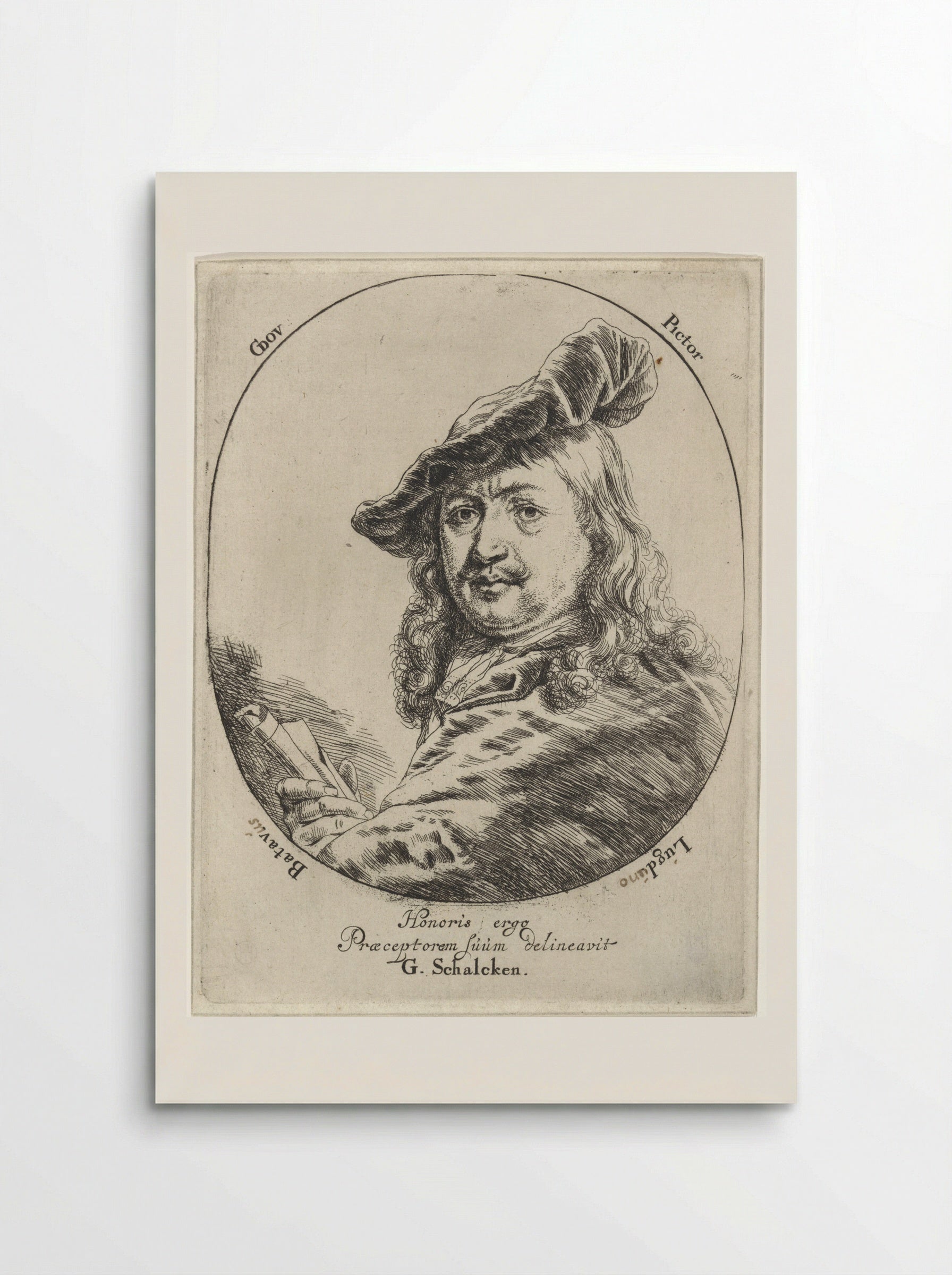 Portrait of Gerard Dou - Godfried Schalcken - Poster