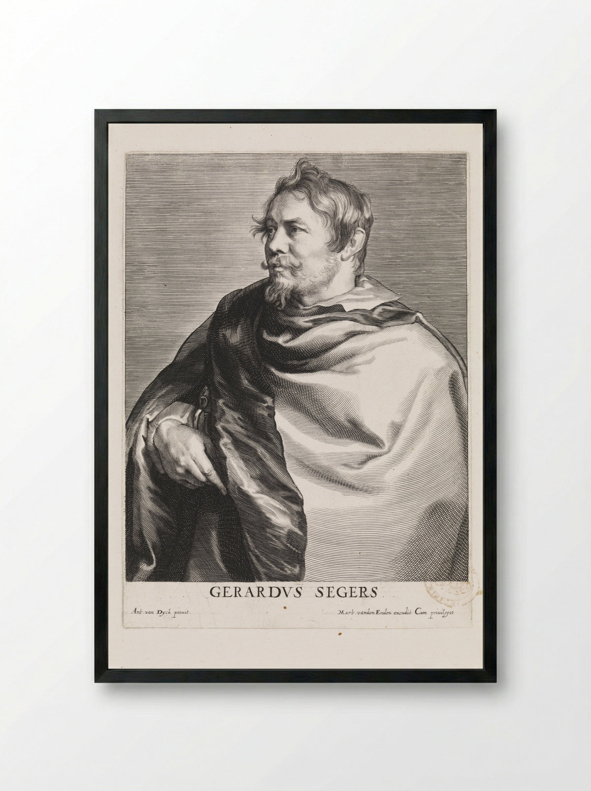 Portrait of Gerard Seghers - Anthony van Dyck - Framed Print Black