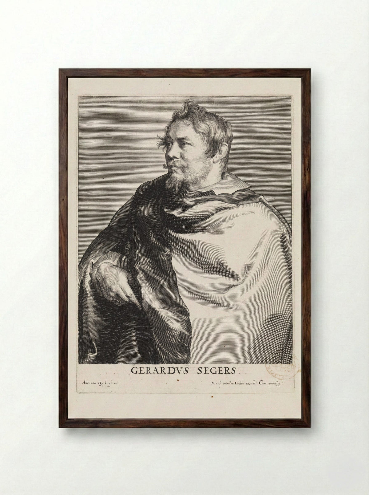 Portrait of Gerard Seghers - Anthony van Dyck - Framed Print Dark Wood