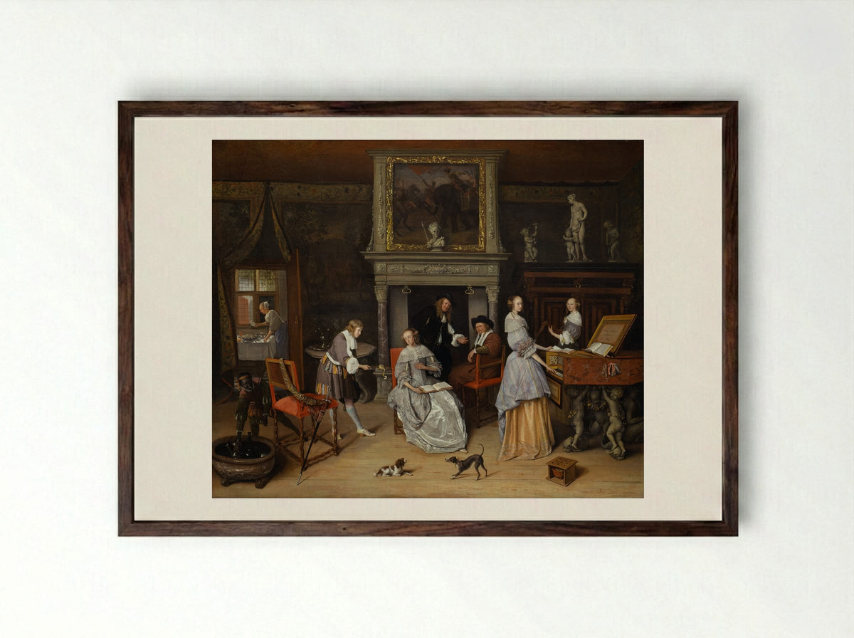 Portrait of Gerrit Gerritsz Schouten - Jan Steen - Framed Print Dark Wood