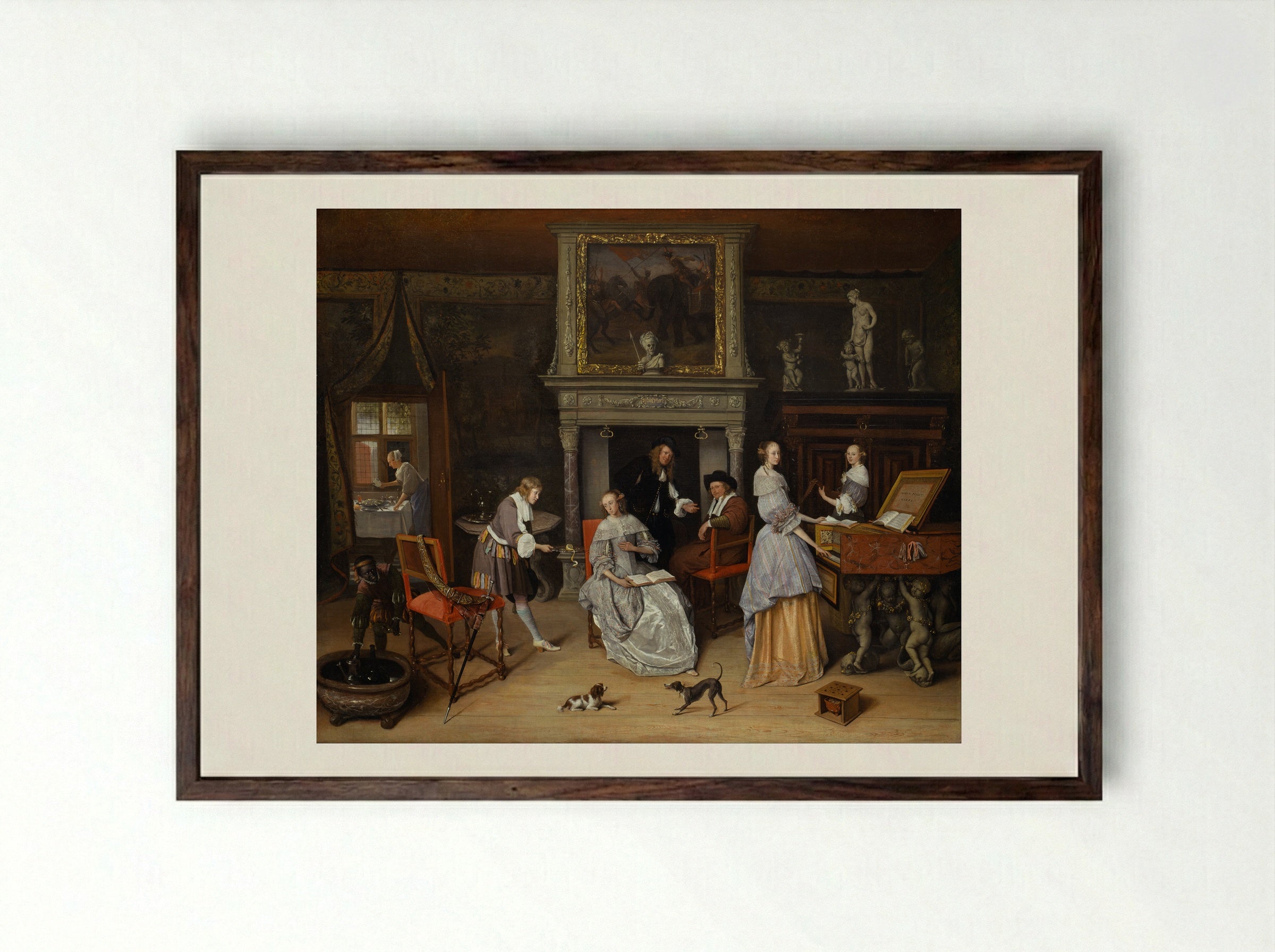 Portrait of Gerrit Gerritsz Schouten - Jan Steen - Framed Print Dark Wood
