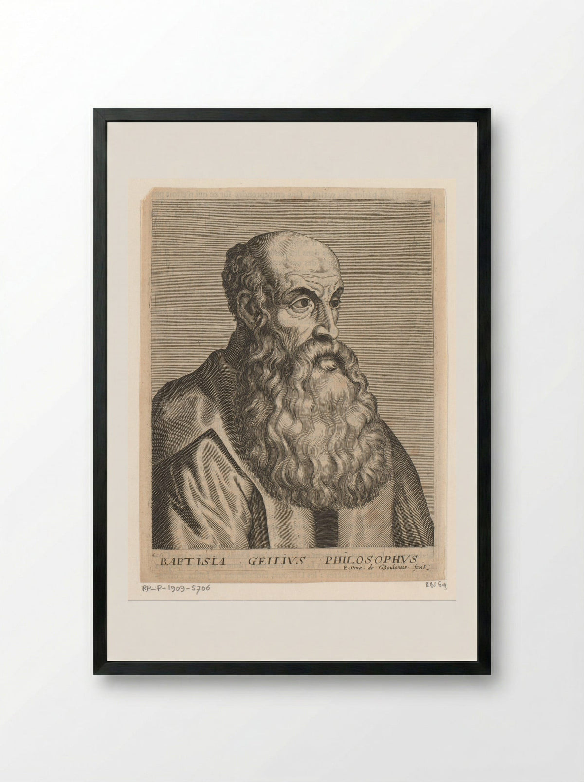 Portrait of Giovan Battista Gelli - Esme de Boulonois - Framed Print Black