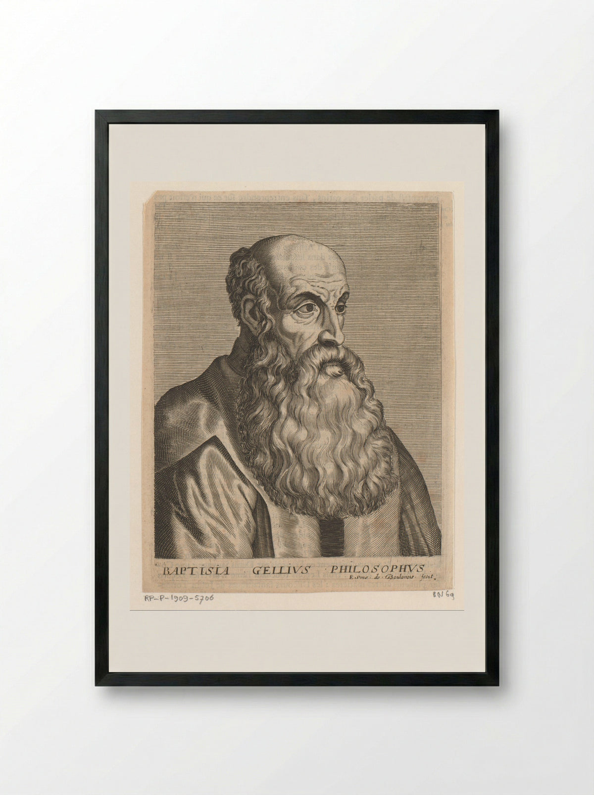 Portrait of Giovan Battista Gelli - Esme de Boulonois - Framed Print Black