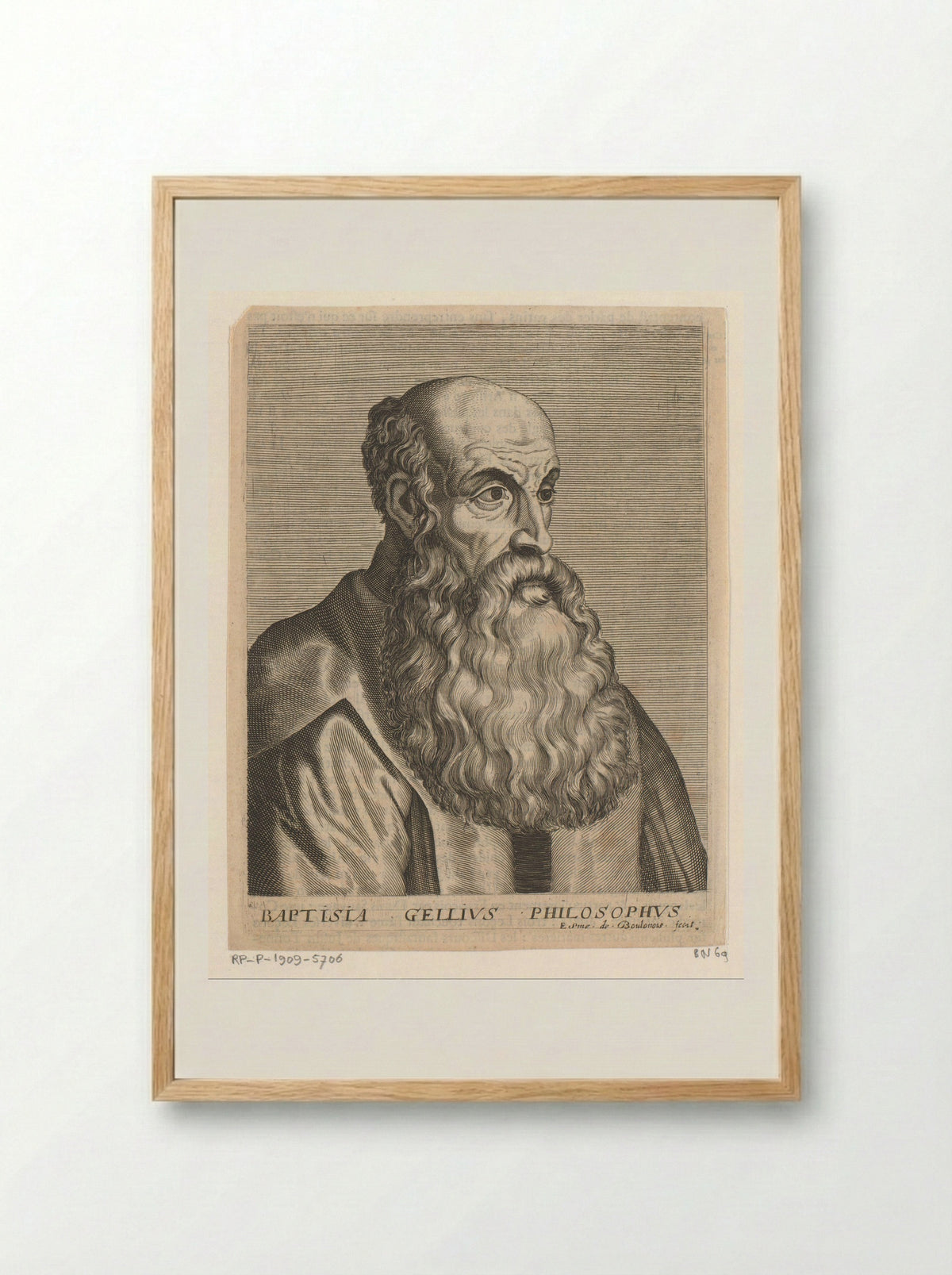 Portrait of Giovan Battista Gelli - Esme de Boulonois - Framed Print Wood