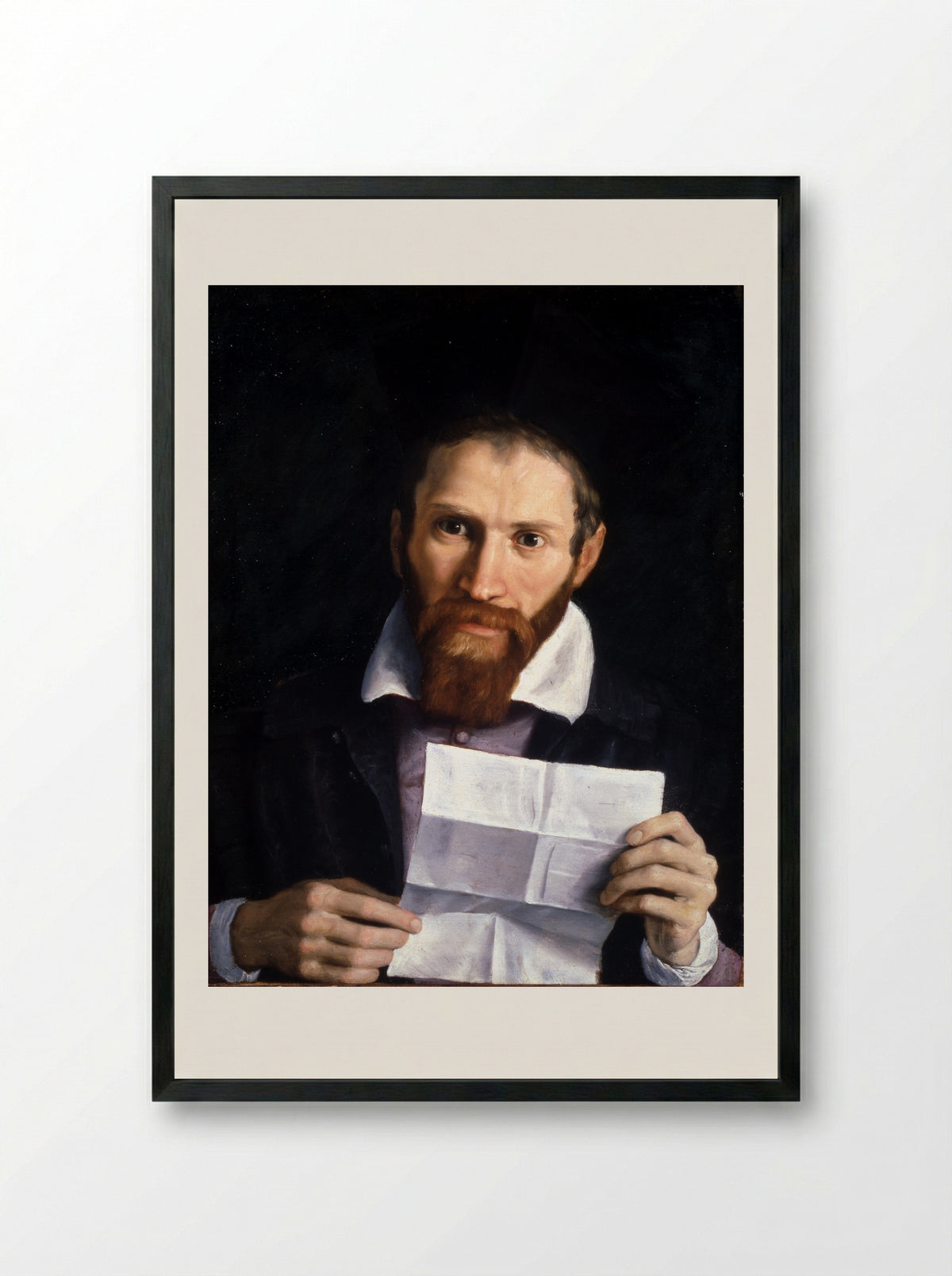 Portrait of Giovanni Battista Agucchi - Domenichino - Framed Print Black