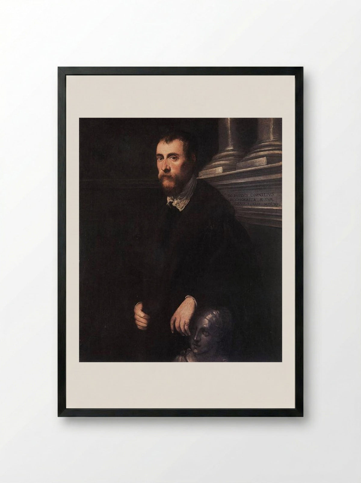 Portrait of Giovanni Paolo Cornaro - Tintoretto - Framed Print Black