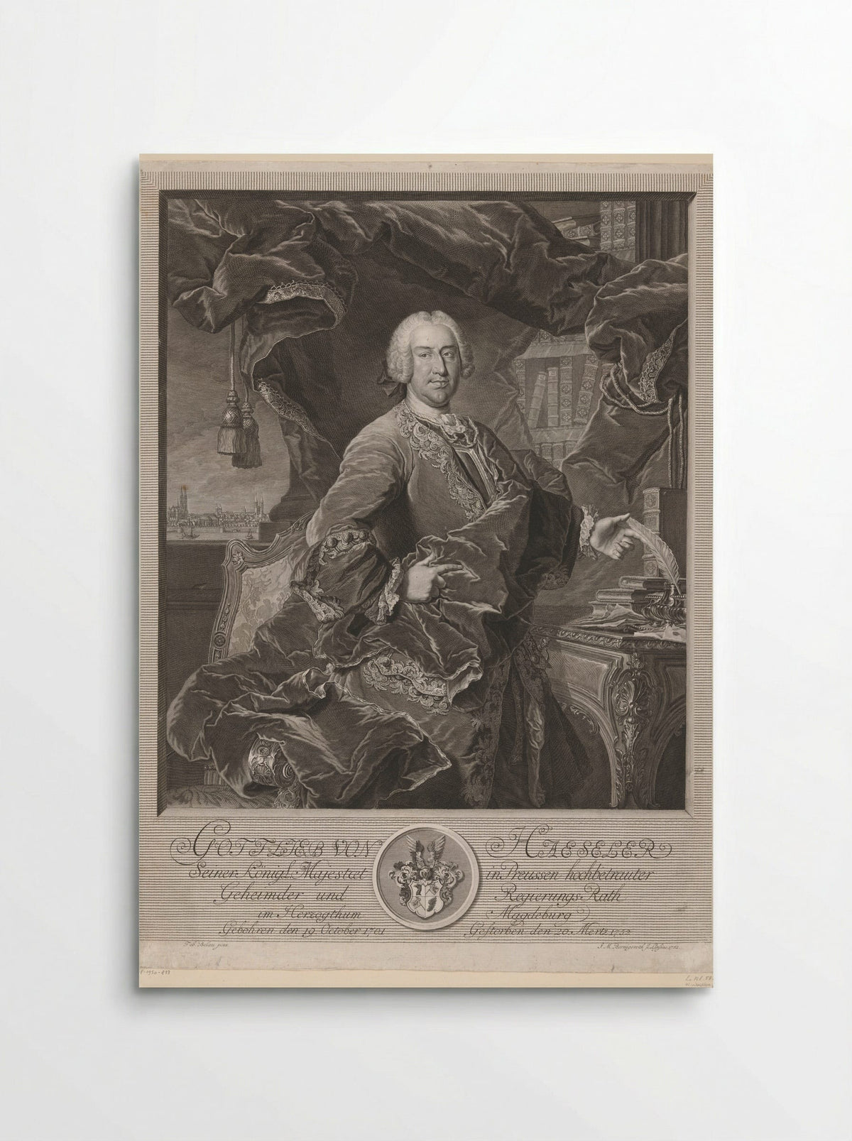 Portrait of Gottlieb von Haeseler - Johann Martin Bernigeroth - Poster