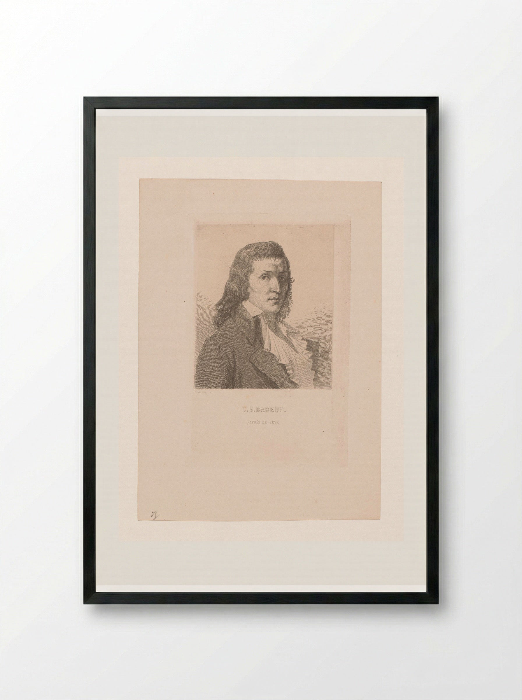 Portrait of Gracchus Babeuf - Léopold Flameng - Framed Print Black