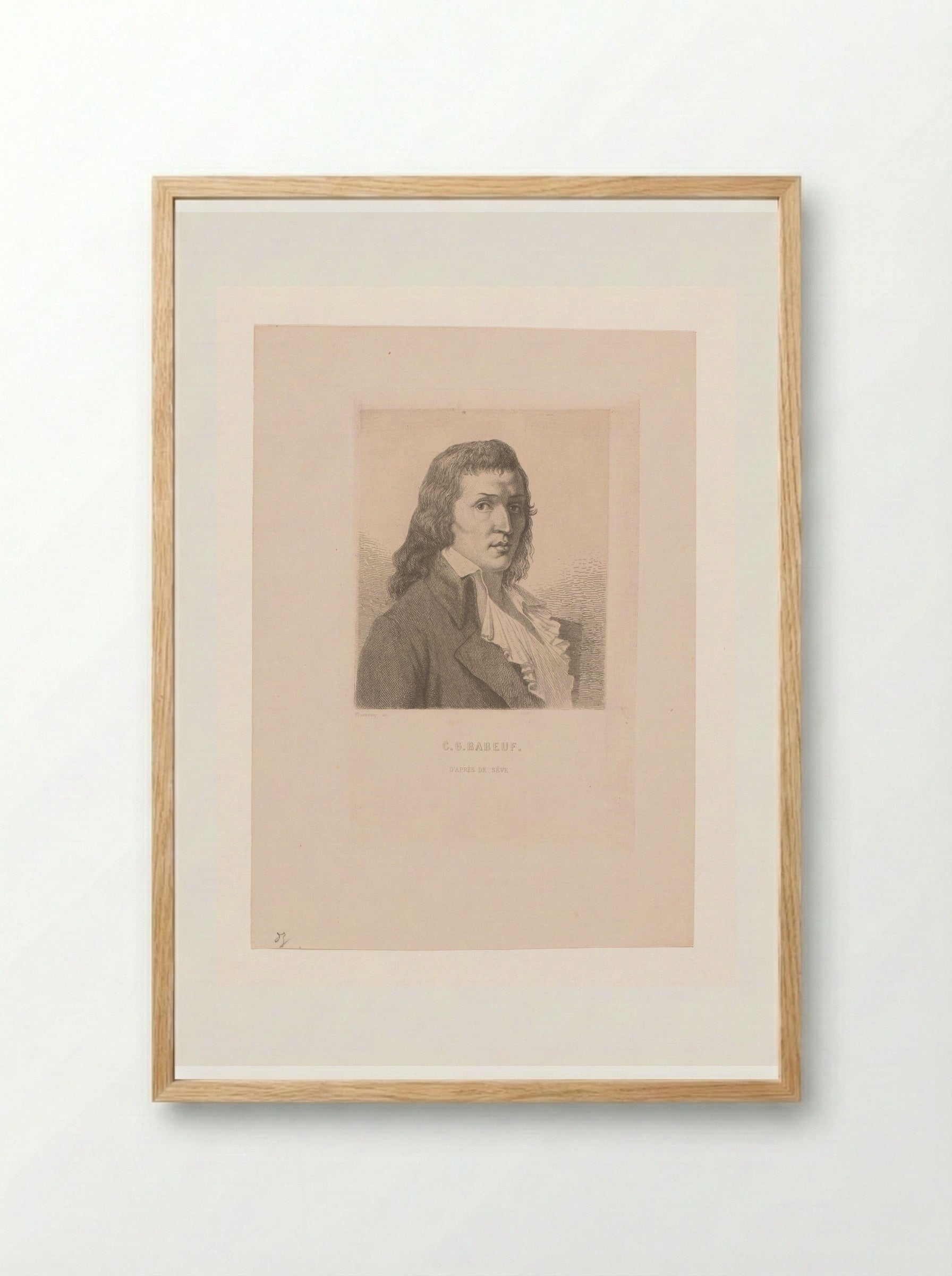 Portrait of Gracchus Babeuf - Léopold Flameng - Framed Print Wood