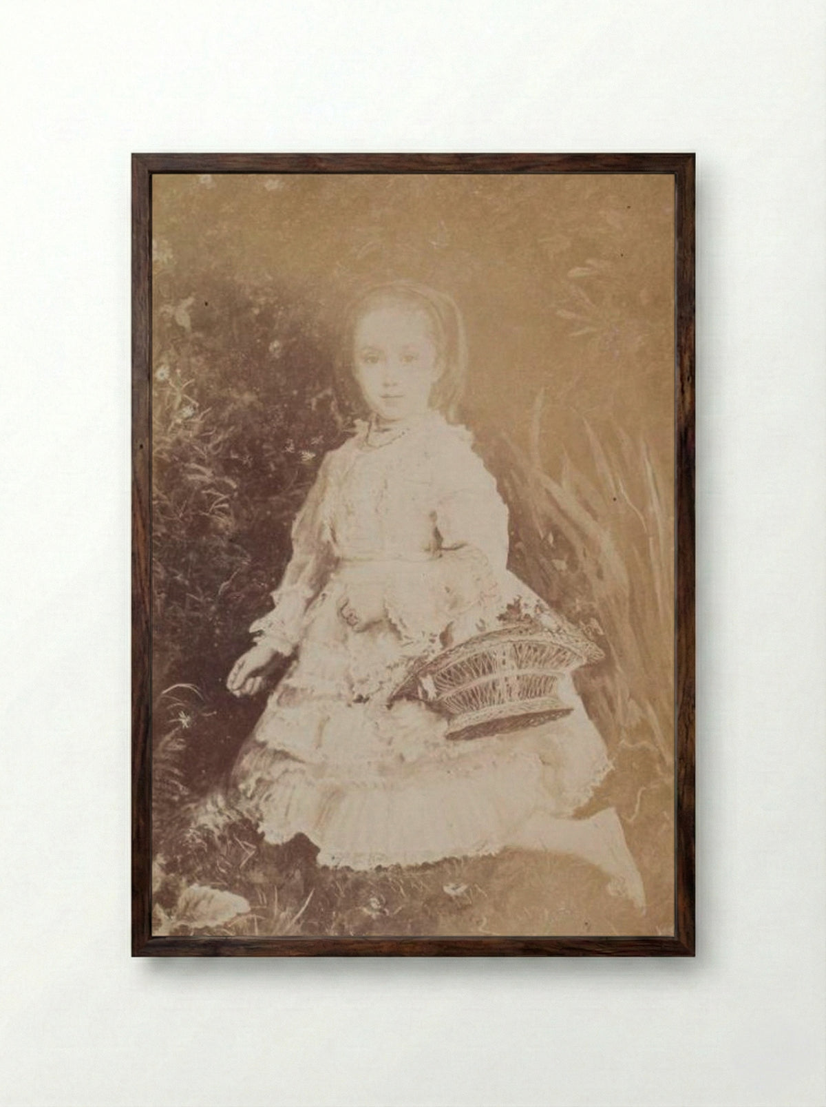 Portrait of Gracia Lees - John Everett Millais - Framed Print Dark Wood