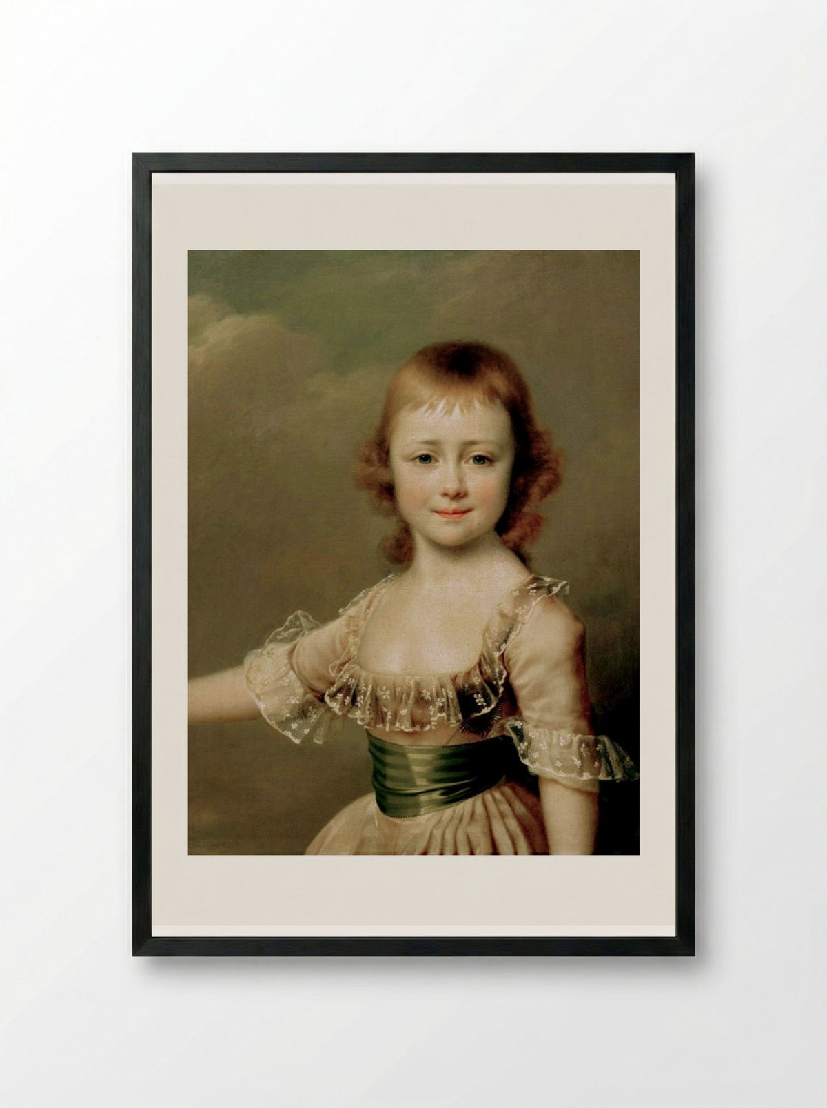 Portrait of Grand Duchess Elena Pavlovna as a Child - Dmitry Levitzky - Framed Print Black