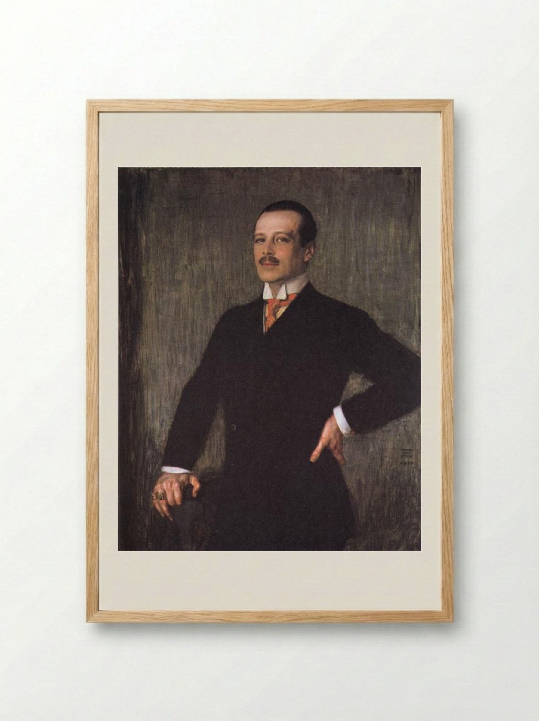 Portrait of Grand Duke Ernst Ludwig - Franz von Stuck - Framed Print Wood