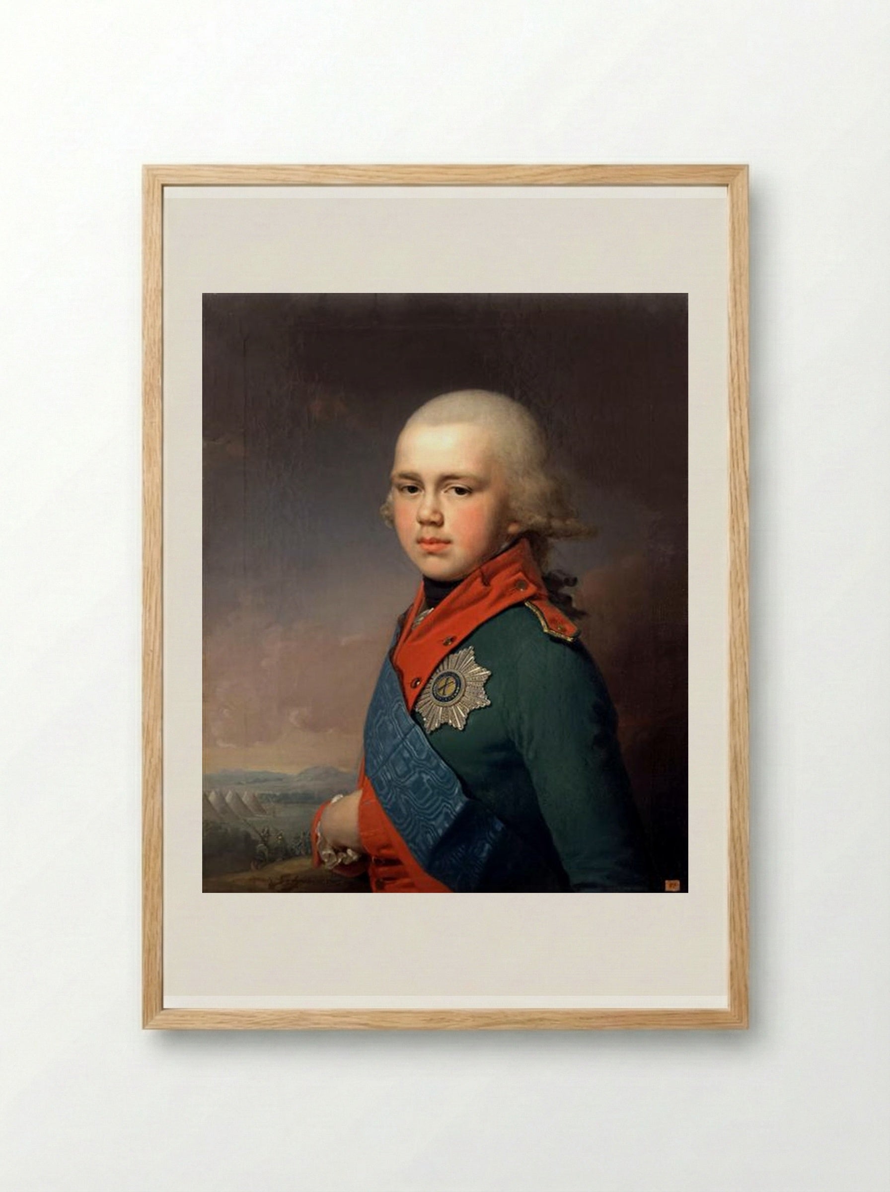Portrait of Grand Duke Konstantin Pavlovich - Vladimir Borovikovsky - Framed Print Wood