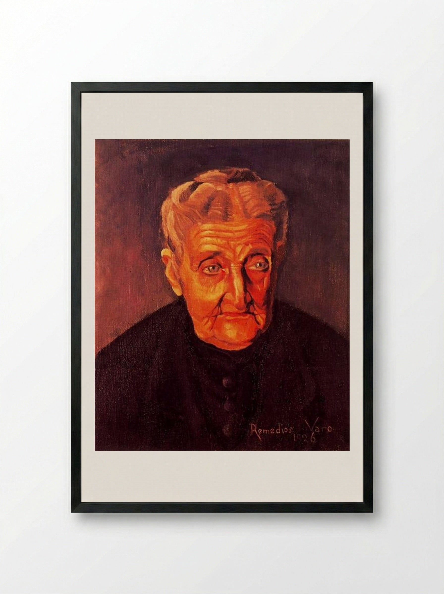 Portrait of Grandmother Doña Josefa Zejalvo - Remedios Varo - Framed Print Black