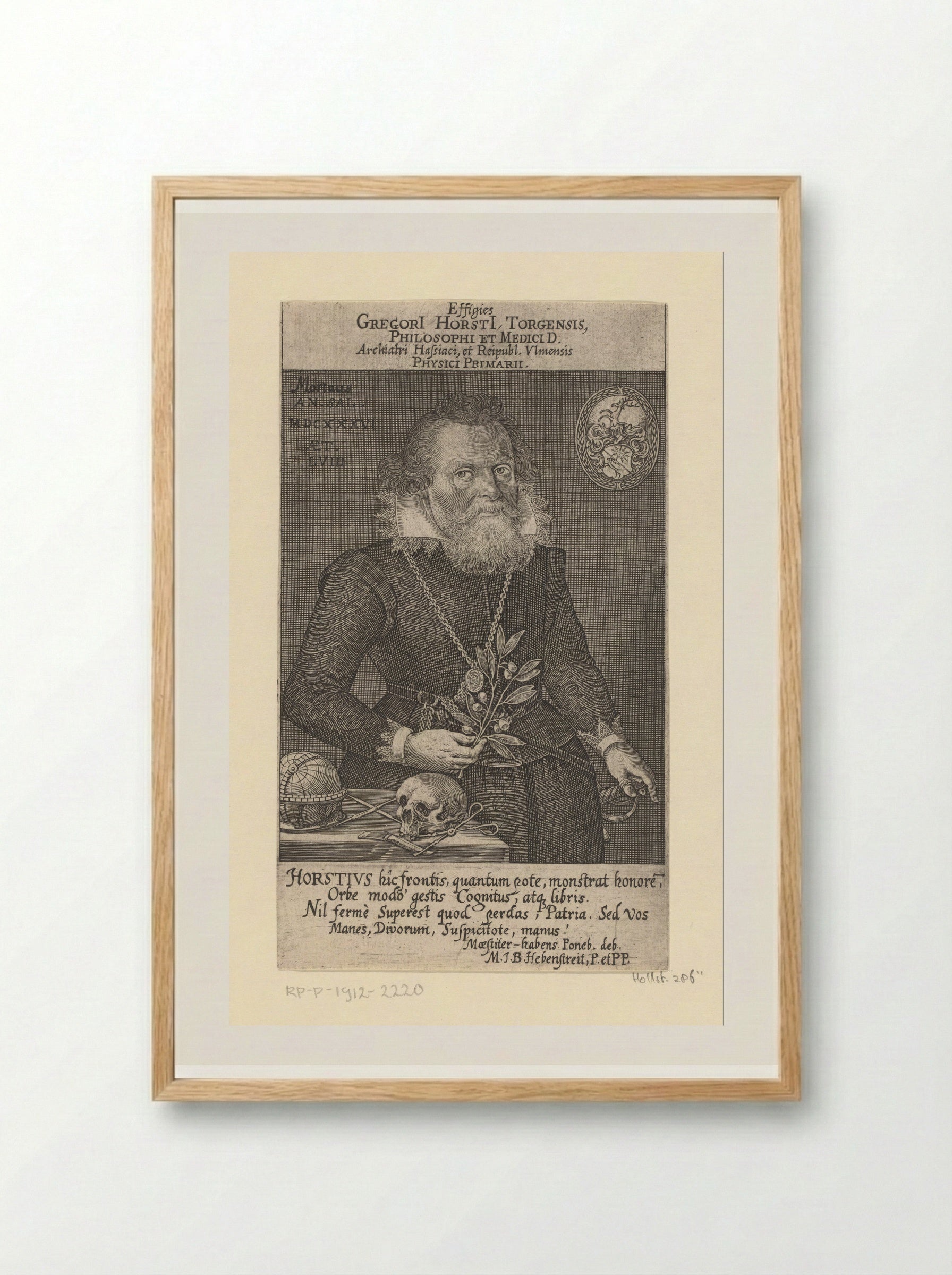Portrait of Gregor Horst at Age 58 - Lucas Kilian - Framed Print Wood