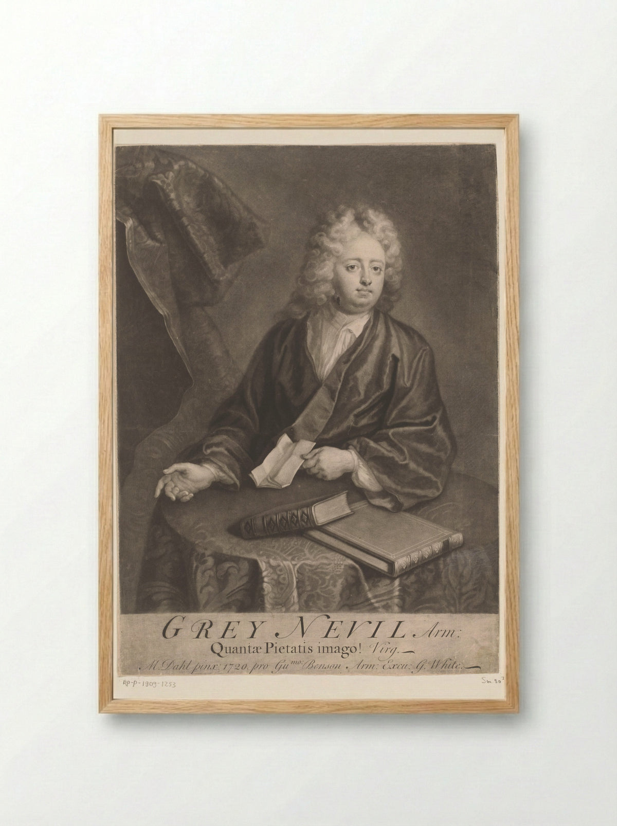 Portrait of Grey Nevil - George White - Framed Print Wood