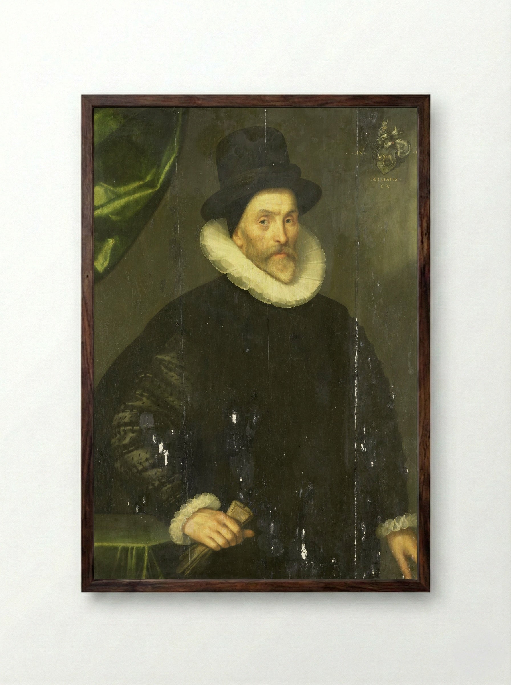 Portrait of Gualtero del Prado - Gortzius Geldorp - Framed Print Dark Wood