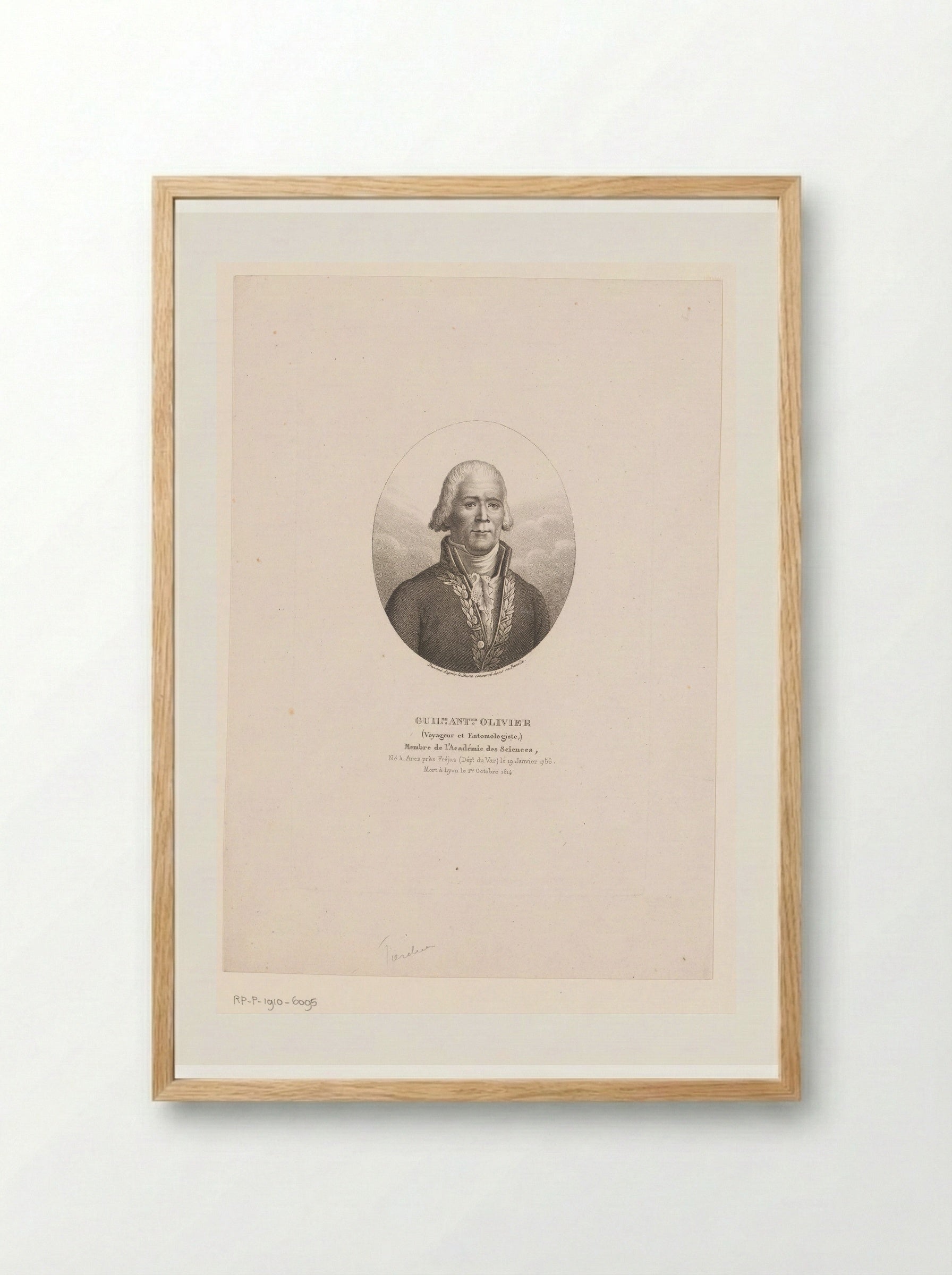 Portrait of Guillaume-Antoine Olivier - Ambroise Tardieu - Framed Print Wood