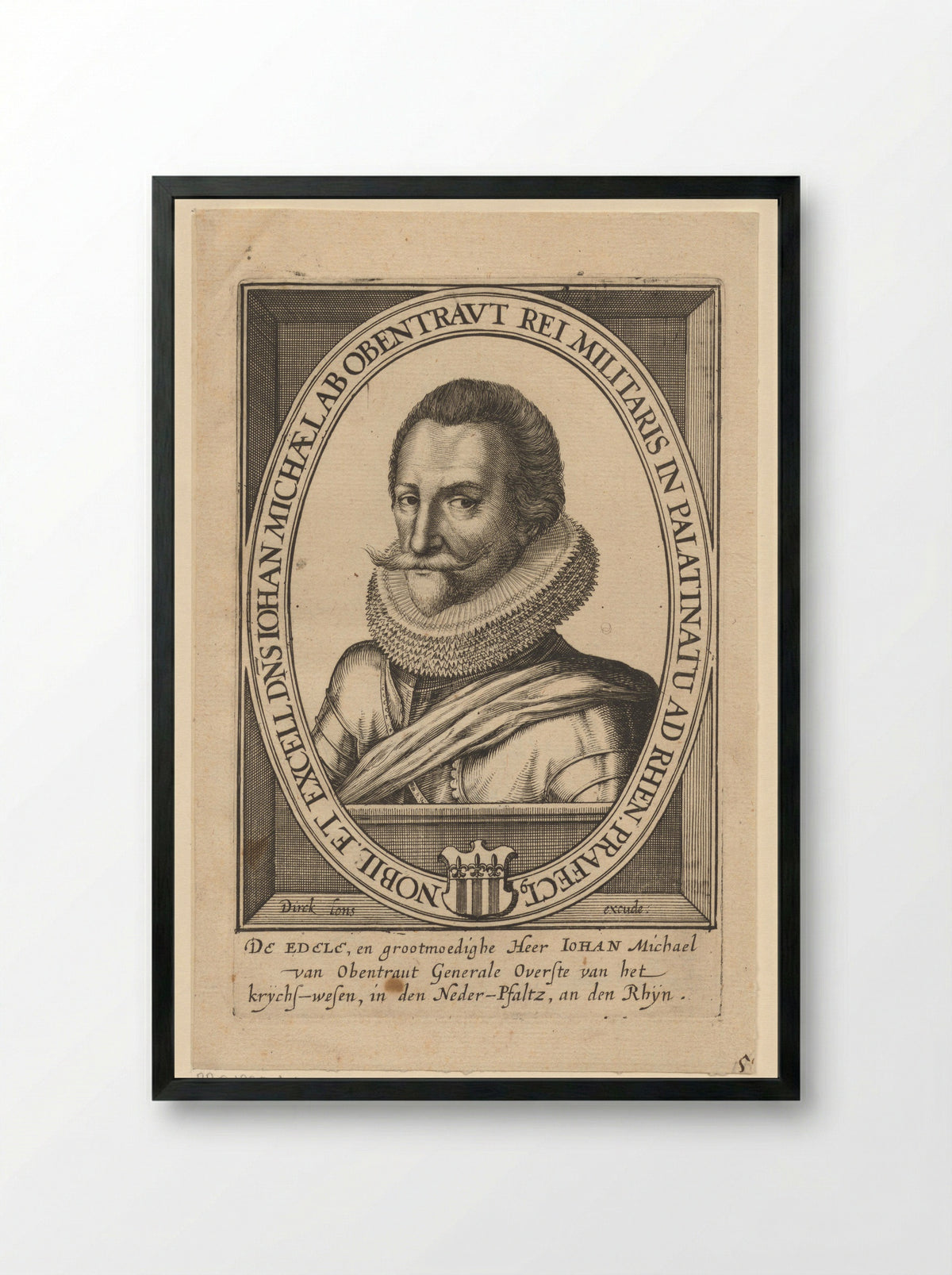Portrait of Hans Michael Elias von Obentraut - Dirk Eversen Lons - Framed Print Black