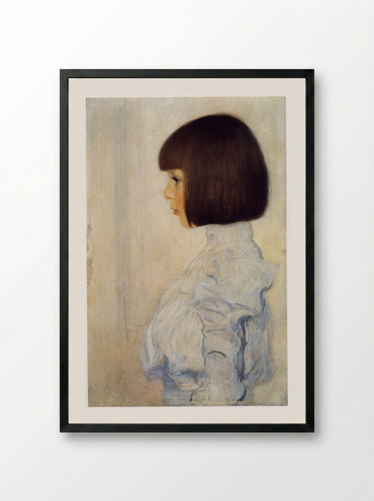 Portrait of Helene Klimt - Gustav Klimt - Framed Print Black