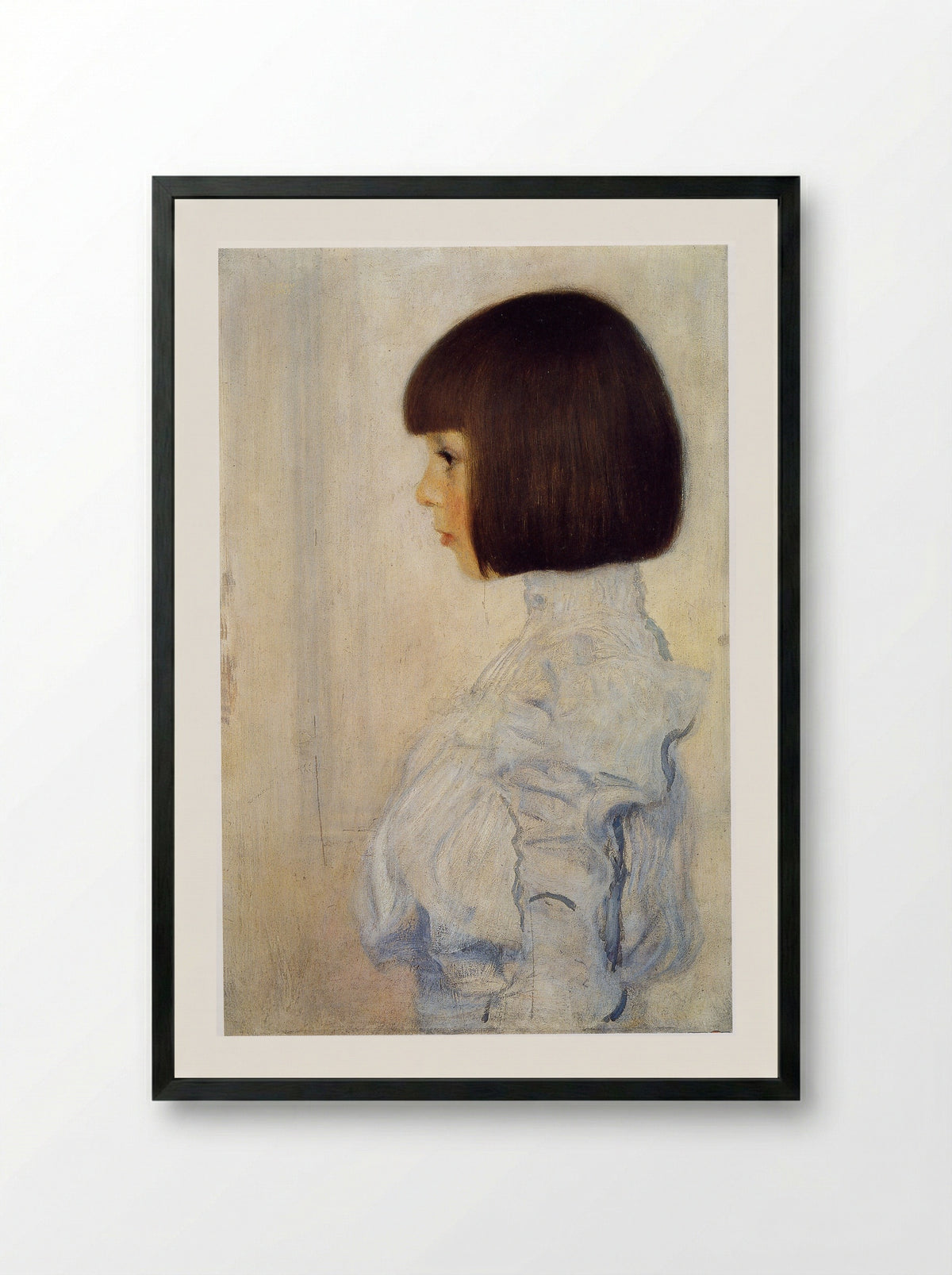 Portrait of Helene Klimt - Gustav Klimt - Framed Print Black