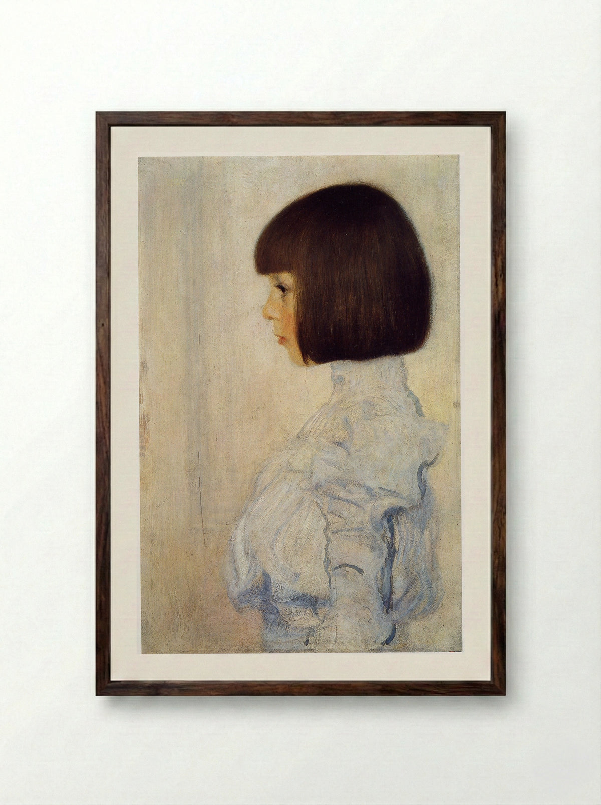 Portrait of Helene Klimt - Gustav Klimt - Framed Print Dark Wood