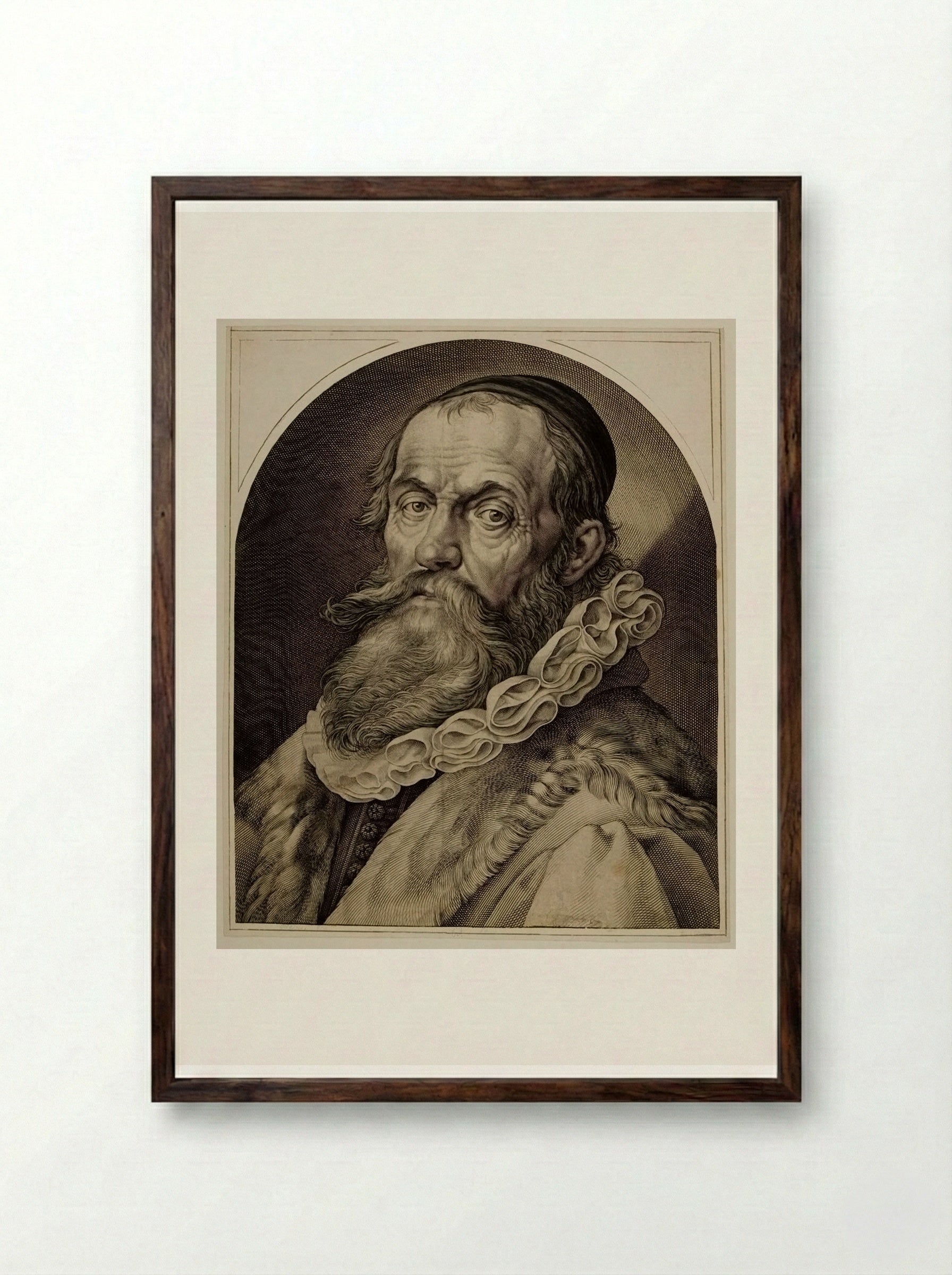 Portrait of Hendrik Goltzius - Jan Harmensz. Muller - Framed Print Dark Wood