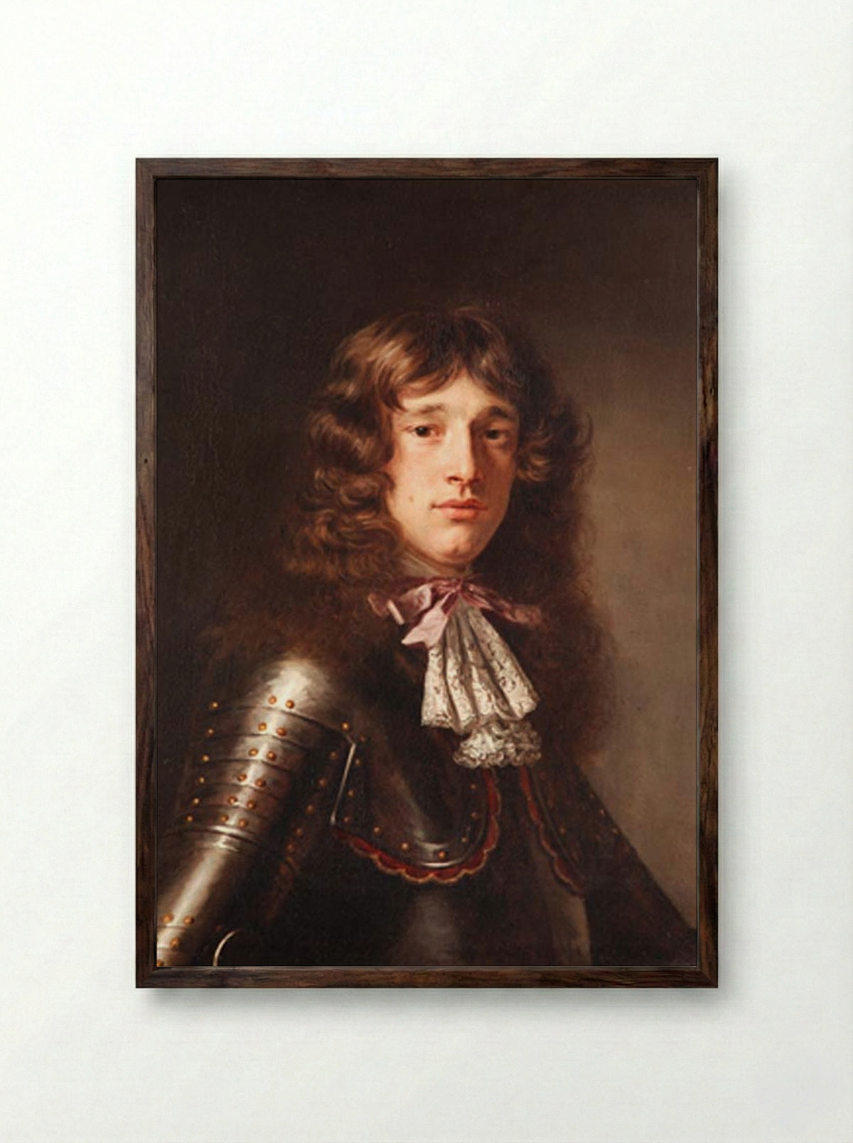 Portrait of Hendrik de Sandra - Pieter van Anraedt - Framed Print Dark Wood