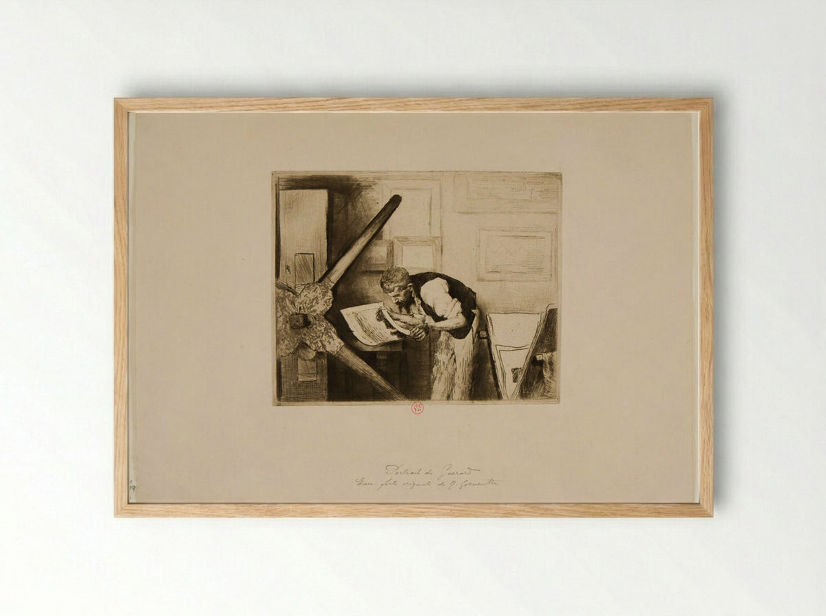 Portrait of Henri-Charles Guérard - Norbert Goeneutte - Framed Print Wood
