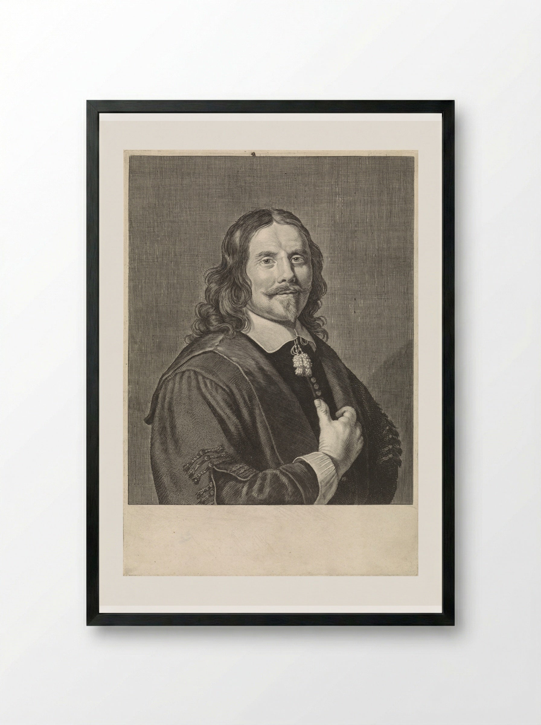 Portrait of Henricus Regius - Theodor Matham - Framed Print Black