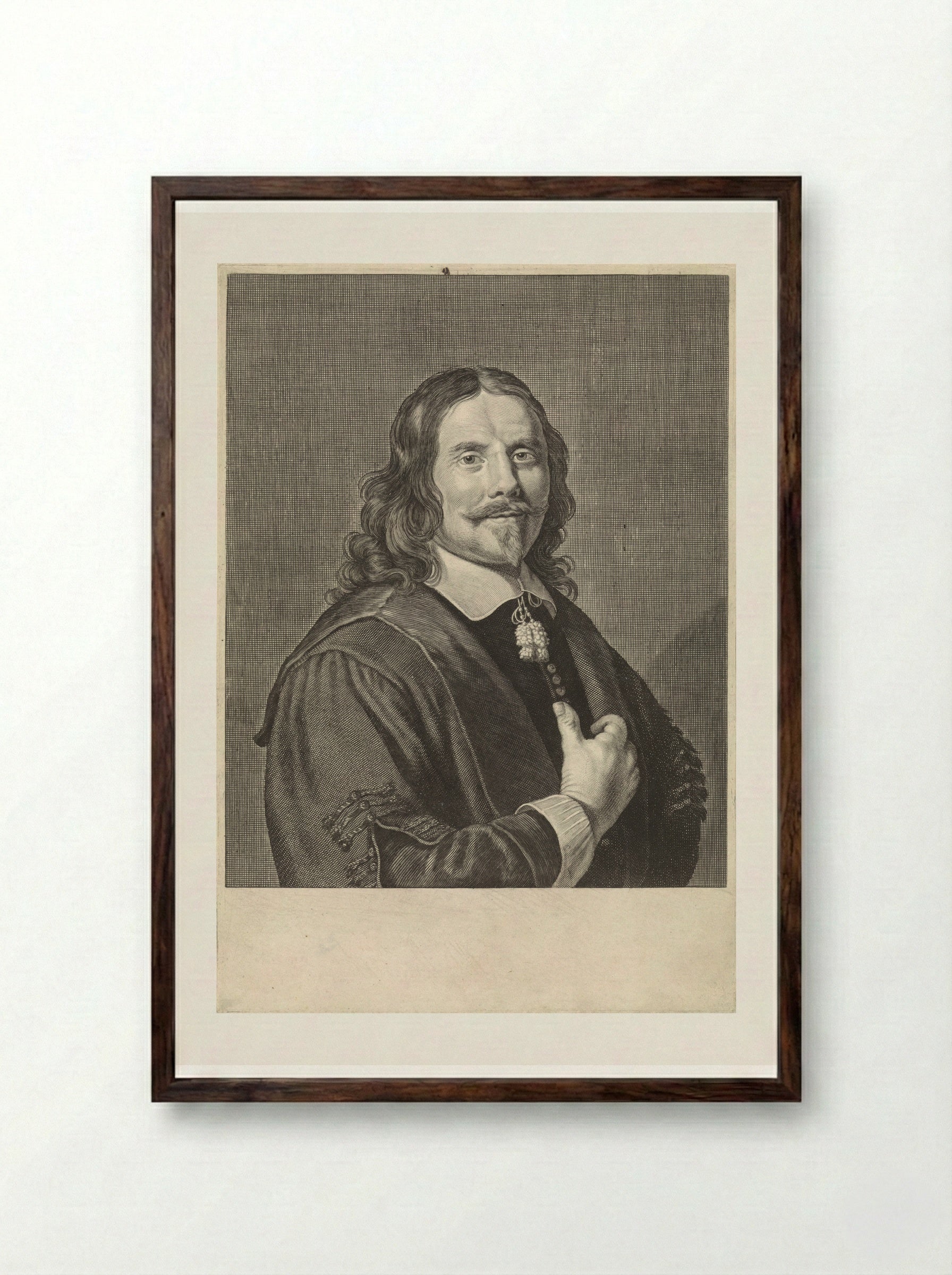 Portrait of Henricus Regius - Theodor Matham - Framed Print Dark Wood