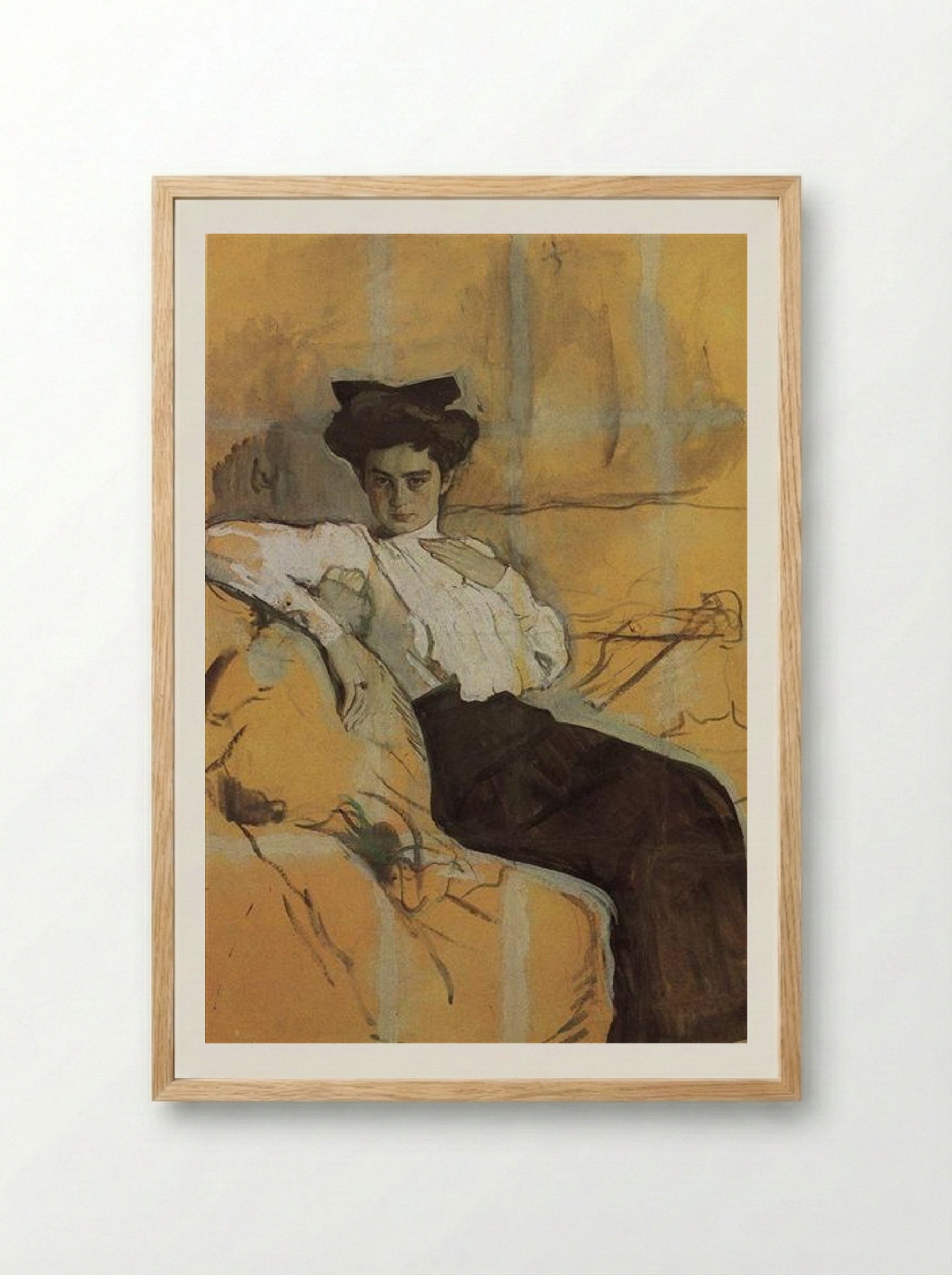 Portrait of Henrietta Girshman - Valentin Serov - Framed Print Wood