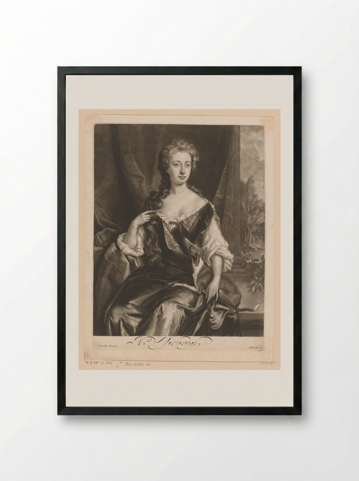 Portrait of Henrietta Maria Yarborough - Isaac Beckett - Framed Print Black